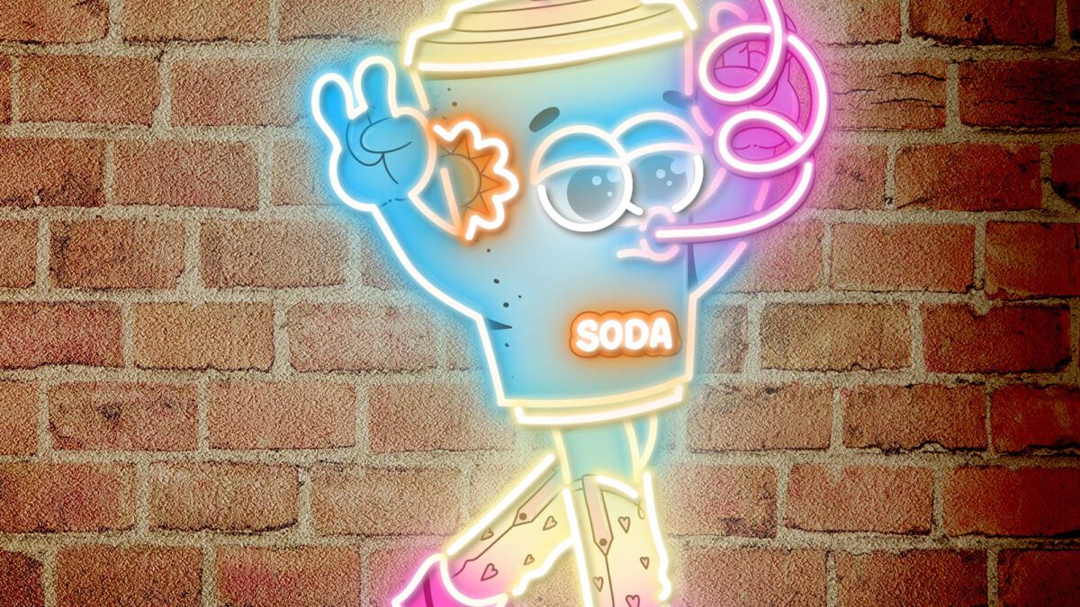 1200x675 Retro Groovy Soda Neon Acrylic Sign