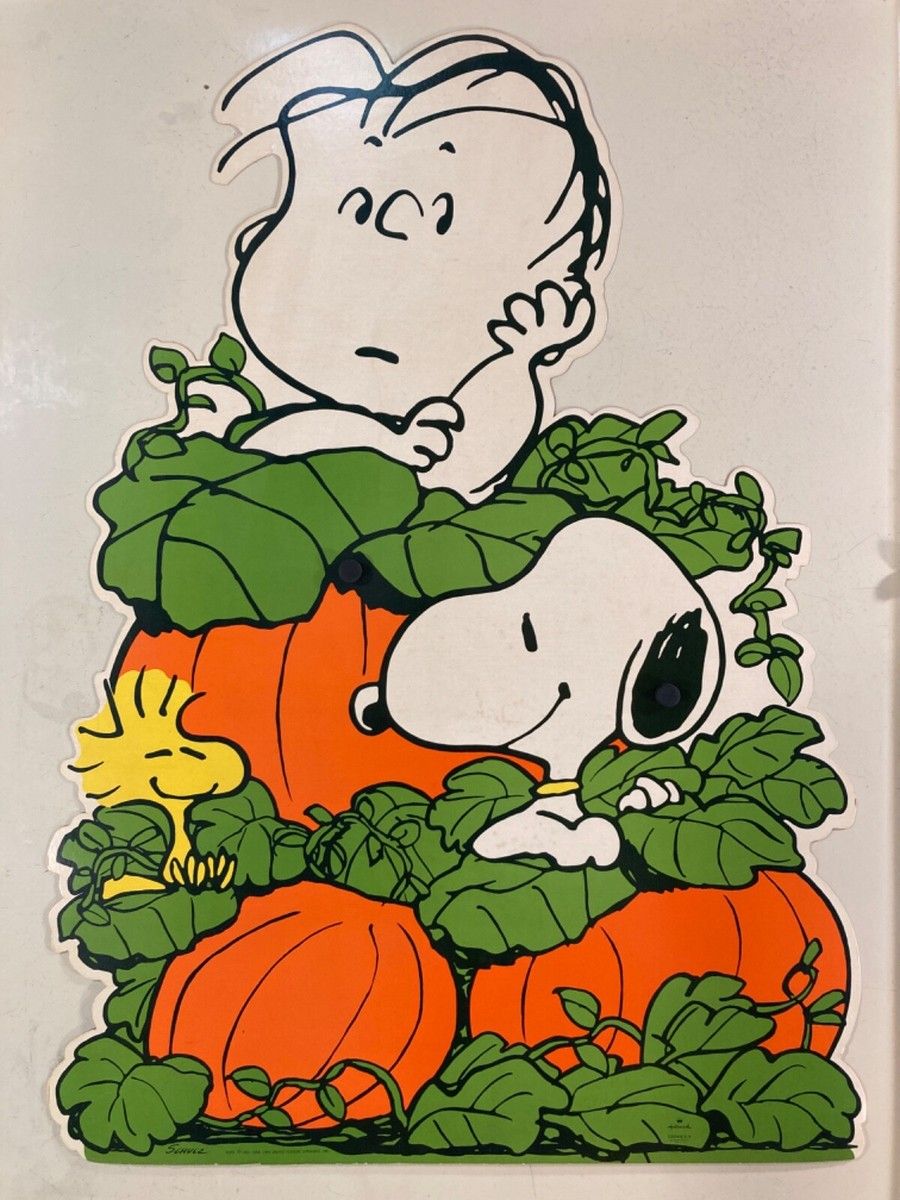 900x1200 VINTAGE HALLMARK PEANUTS 20 X 28 FALL WALL DECORATION SNOOPY, LINUS, WOODSTOCK