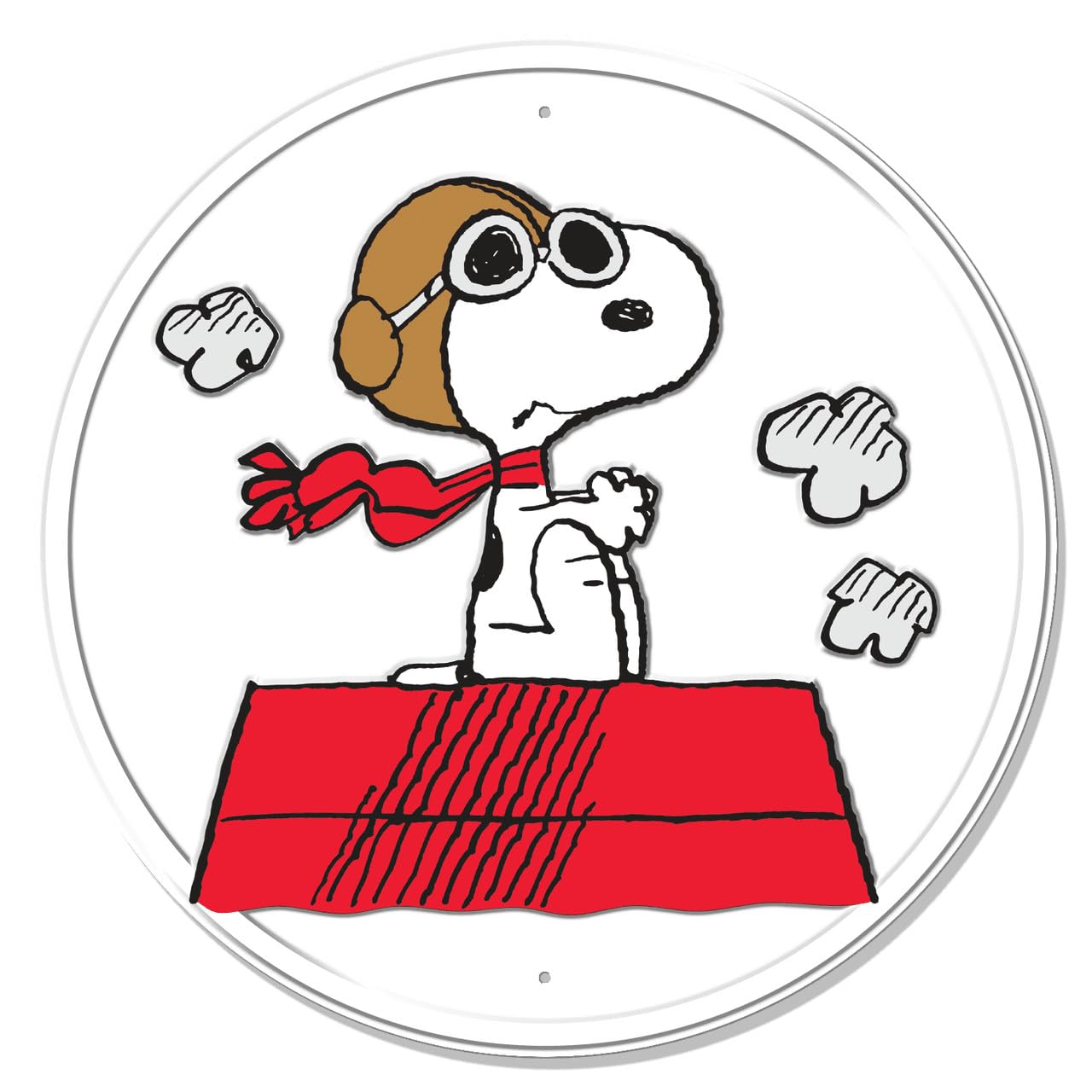 1280x1280 Desperate Enterprises Snoopy Baron Fully Embossed Steel Sign Vintage Metal Wall Décor in USA : Home & Kitchen