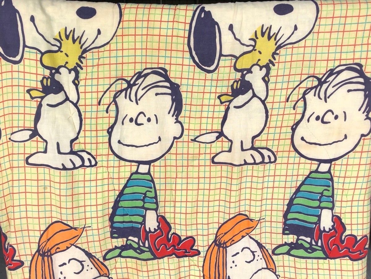 1200x903 Vintage 1970's Snoopy Peanuts Schulz Sleeping Bag Blanket 60x 80