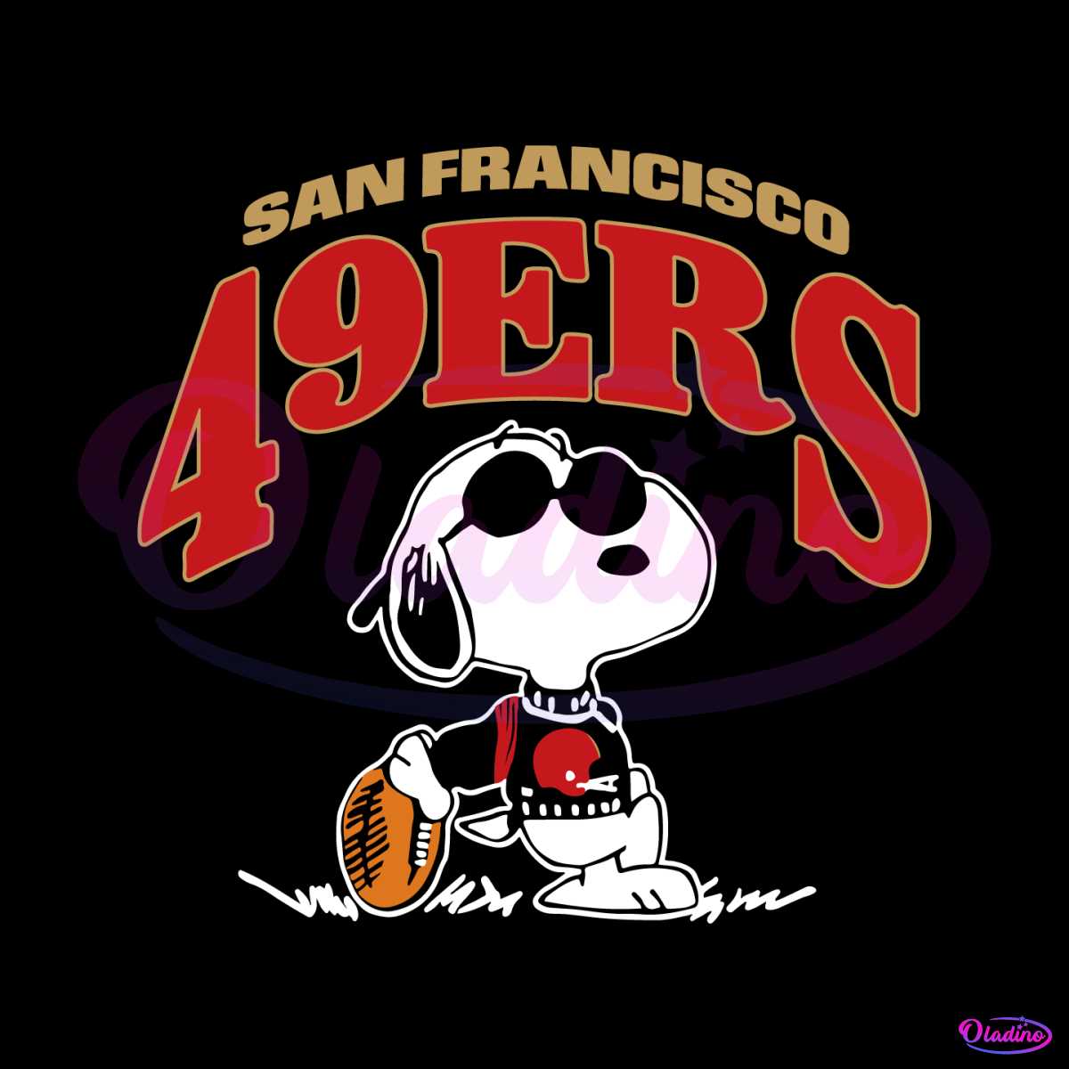 1200x1200 Vintage Snoopy Football San Francisco 49ers SVG