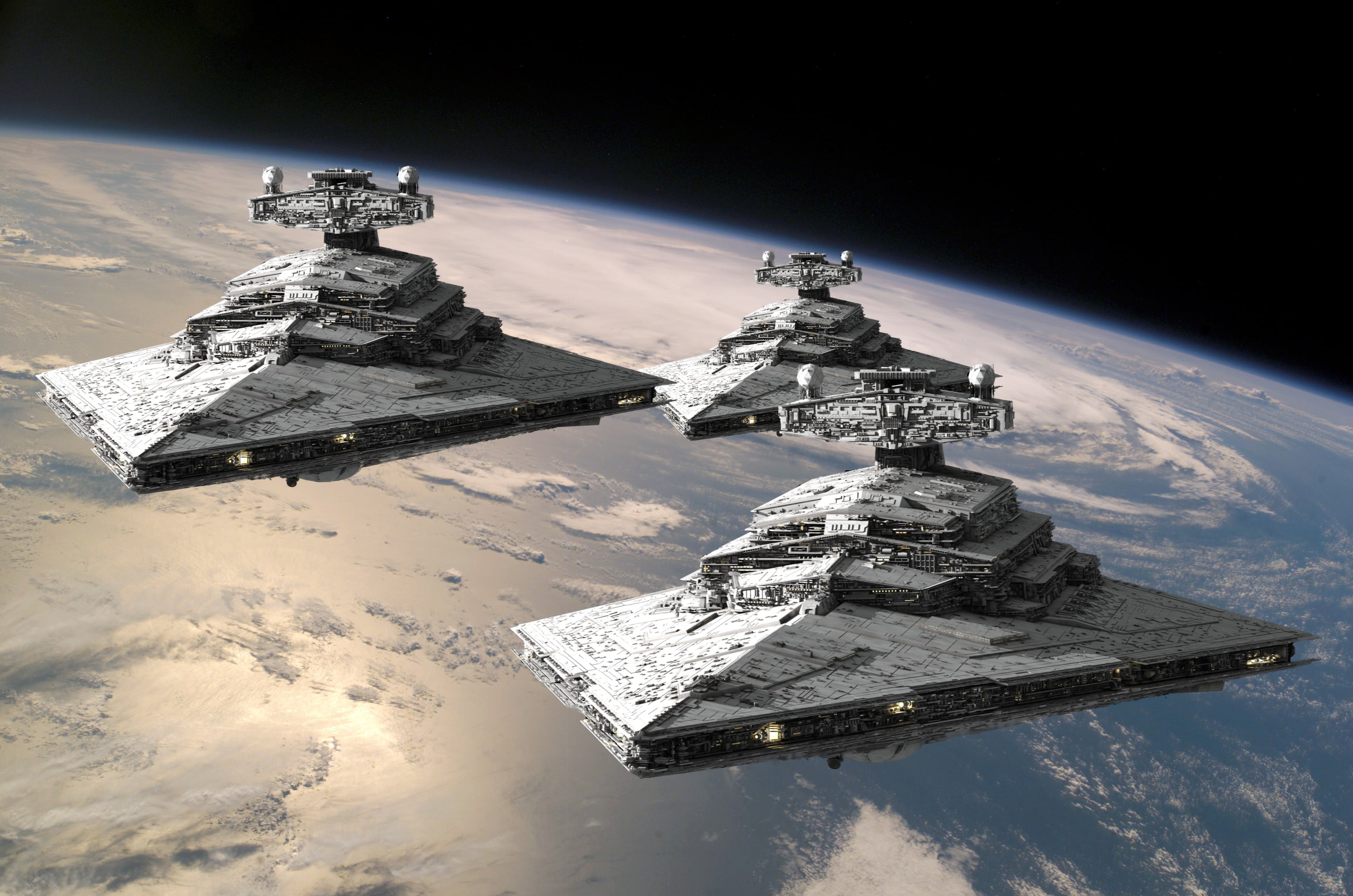 3032x2008 Three Star Wars spaceships, Star Wars, Star Destroyer HD wallpaper