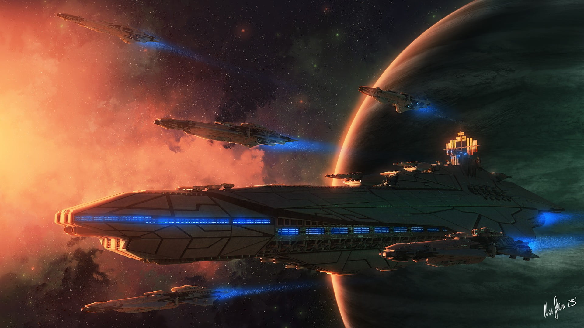 1920x1080 Star Wars spaceship, vehicle, space, science fiction, spaceship HD wallpaper
