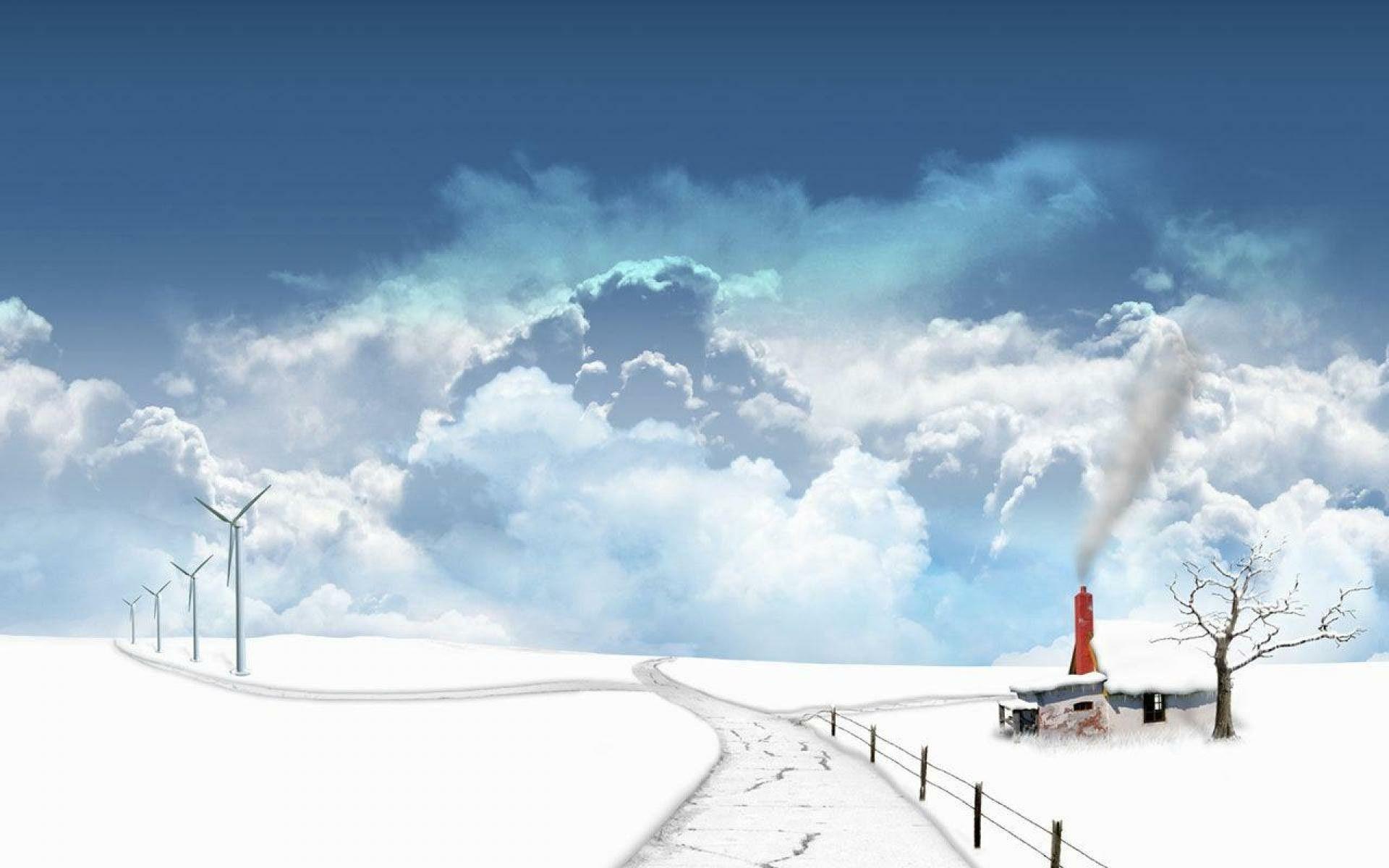 1920x1200 Super Blue Anime Snow Wallpaper HD Season, HD Wallpaper