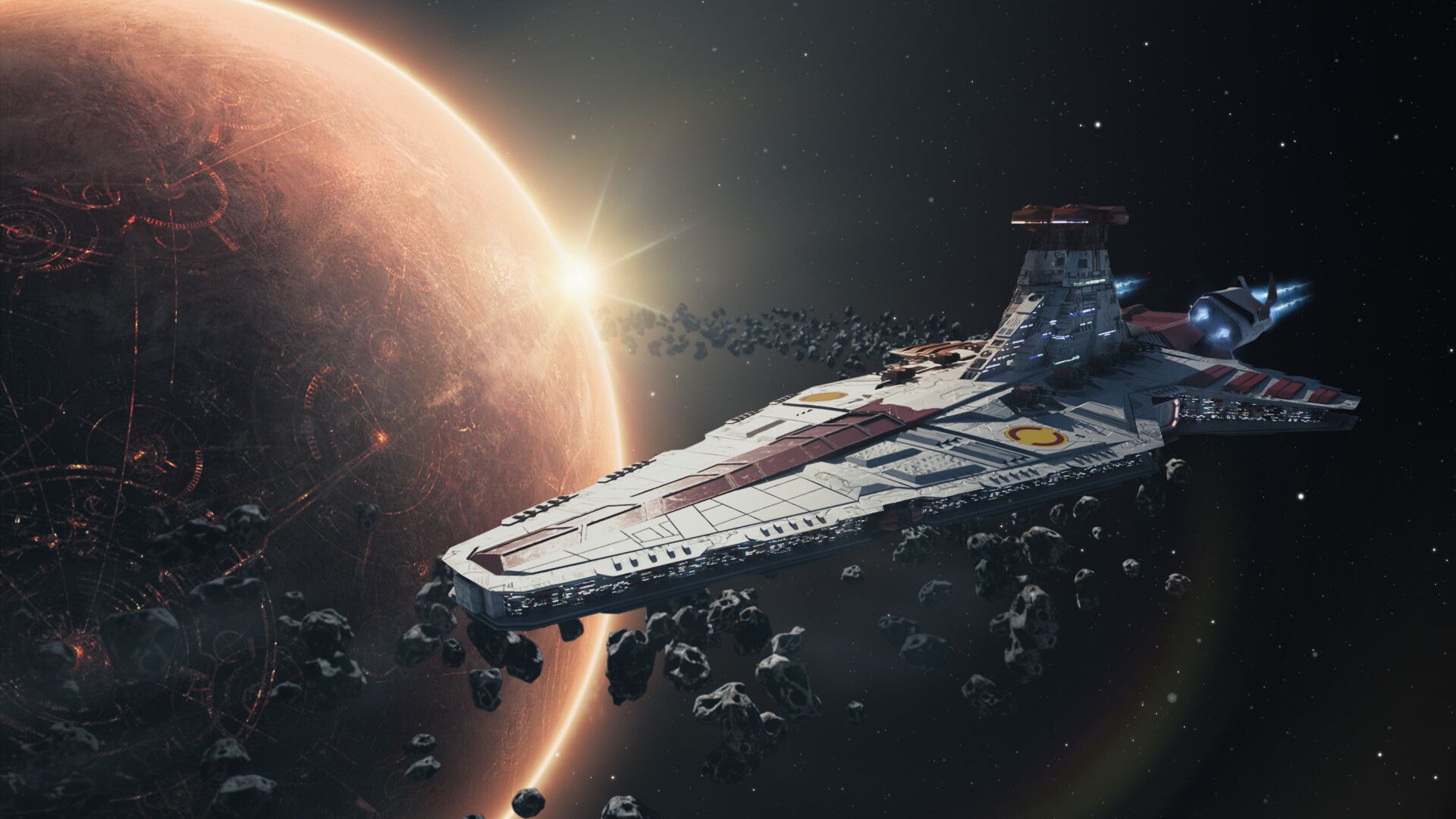 1920x1080 SpaceShip Travel in universe / Star Wars