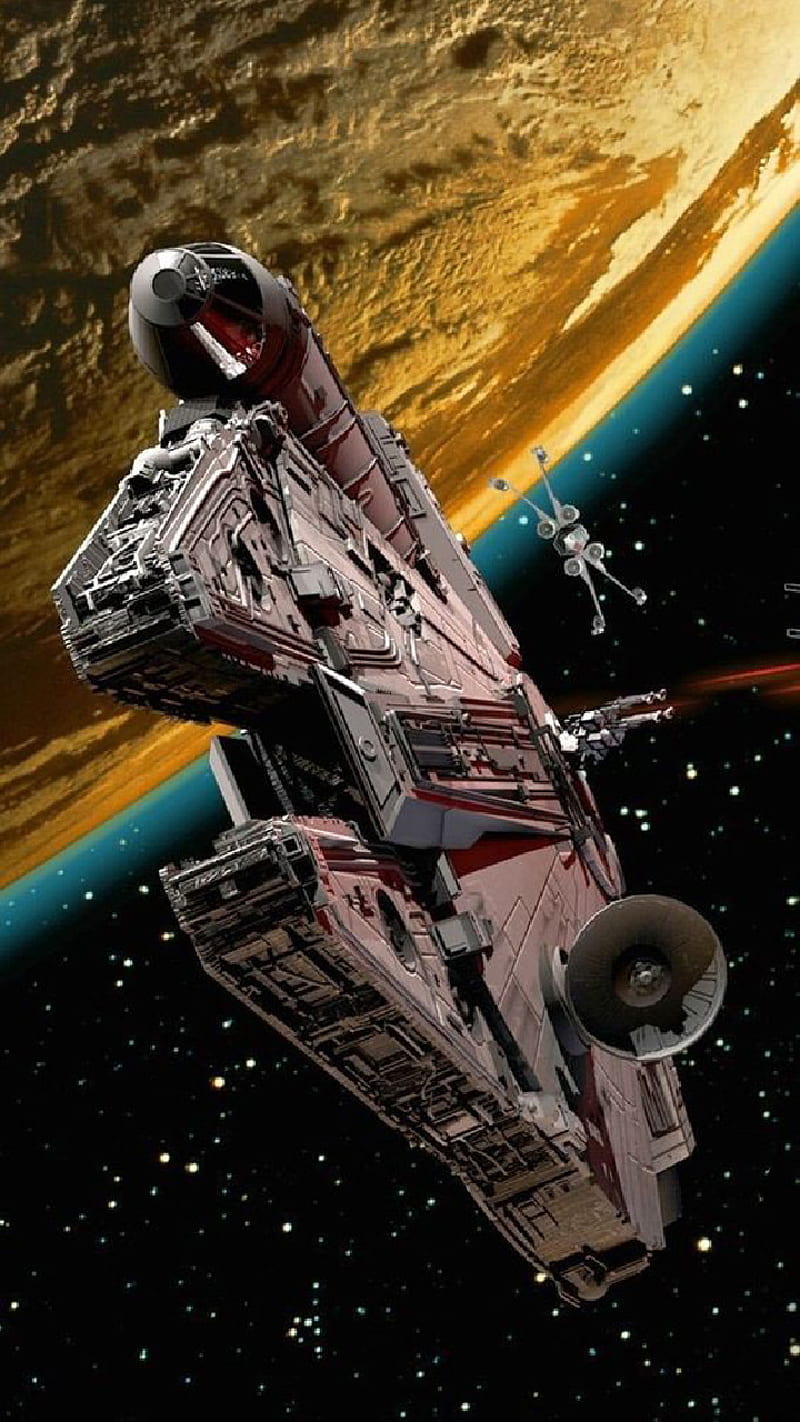 800x1422 Millenium Falcon, star wars, spaceship, space, HD phone wallpaper
