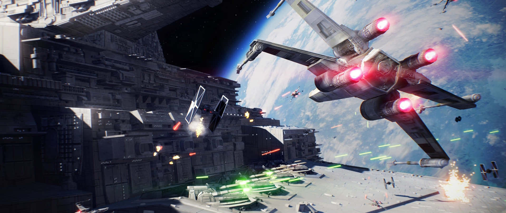 1920x810 Download Star Wars 2560 X 1080 Ships Battle Wallpaper