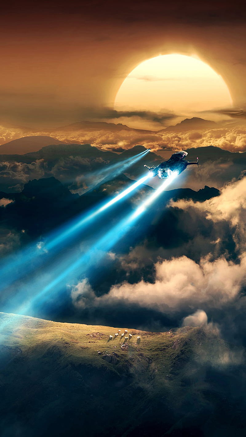 800x1422 Space Flight, airplane, blue, clouds, galaxy, space, sunset, HD phone wallpaper