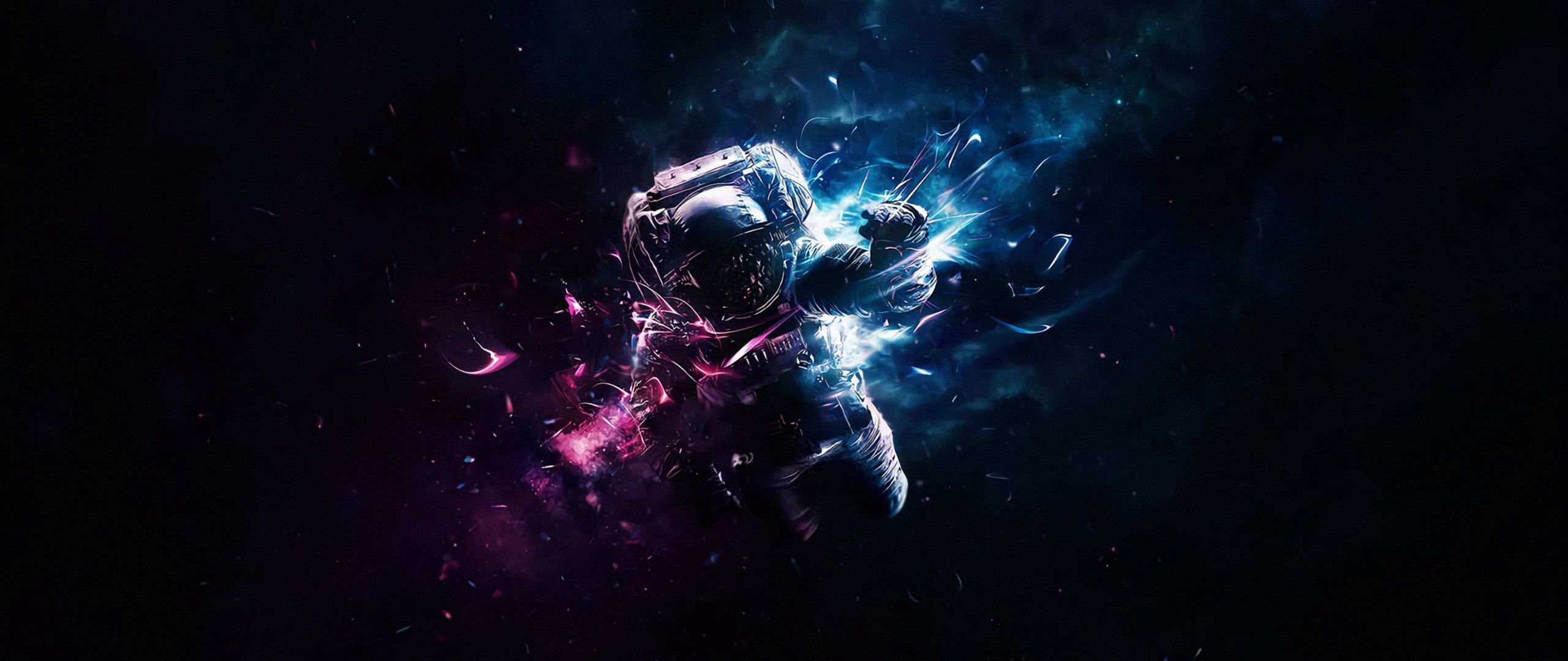 2560x1080 Download wallpaper 2560x1080 cosmonaut, astronaut, art, space, flight, gravity dual wide 1080p HD background