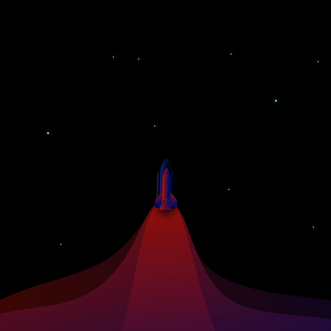 1280x1280 Rocket Wallpaper 4K, Space flight, Minimal art, AMOLED