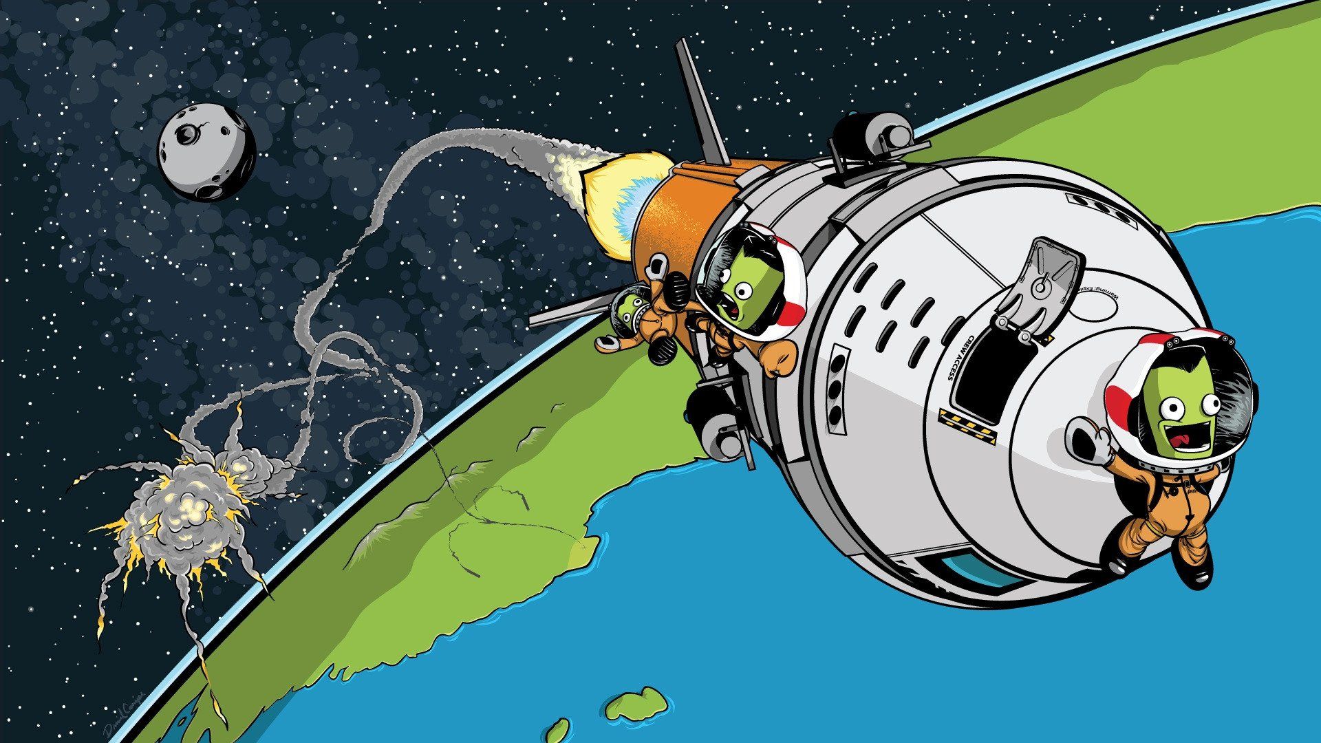 1920x1080 kerbal, Space, Program, Sci fi, Cartoon, Family, Ksp, Space, Flight, Simulator, Alien Wallpaper HD / Desktop and Mobile Background