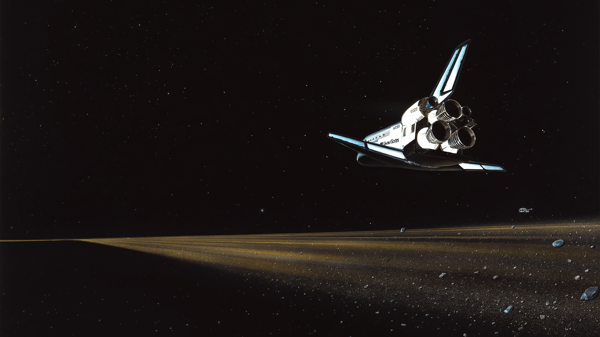 1920x1080 4K Ultra HD Space Shuttle in Flight