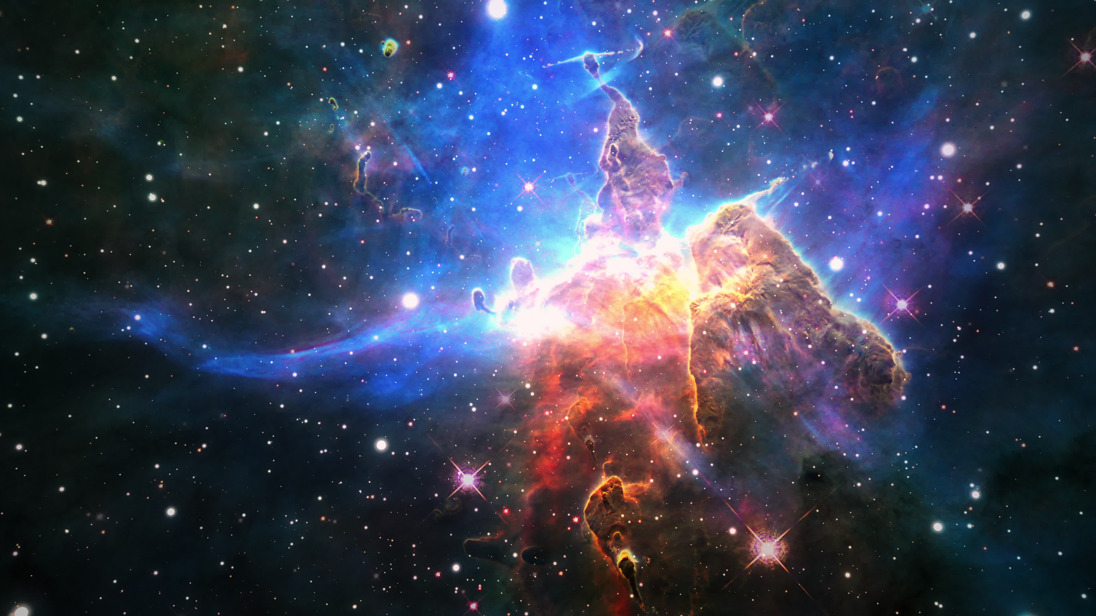 3840x2160 Space Flight to the Carina Nebula exploration