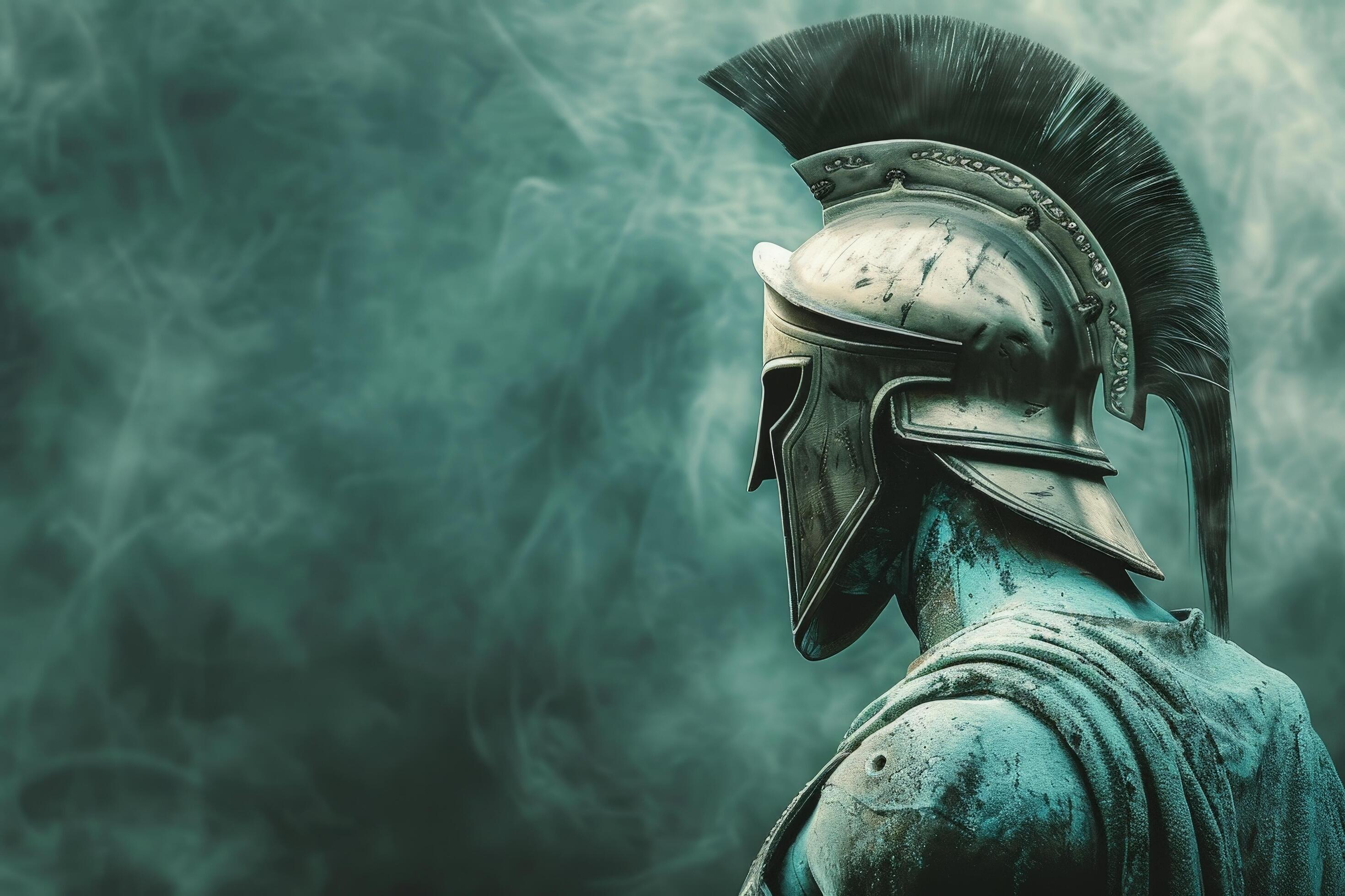2940x1960 ancient greek warrior statue in stormy background