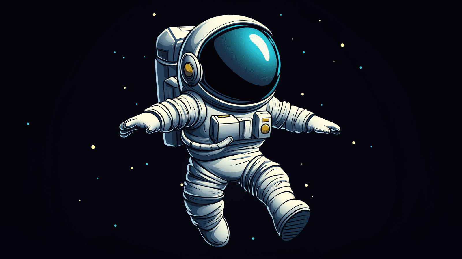 1600x897 Mural Wallpaper astronaut. Image of an astronaut floating in space