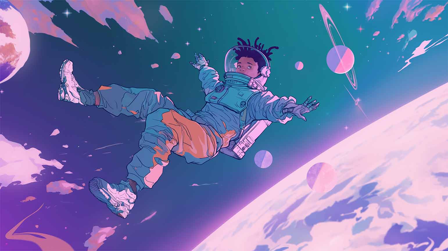 1542x864 Astronaut Space Dream Desktop Wallpaper