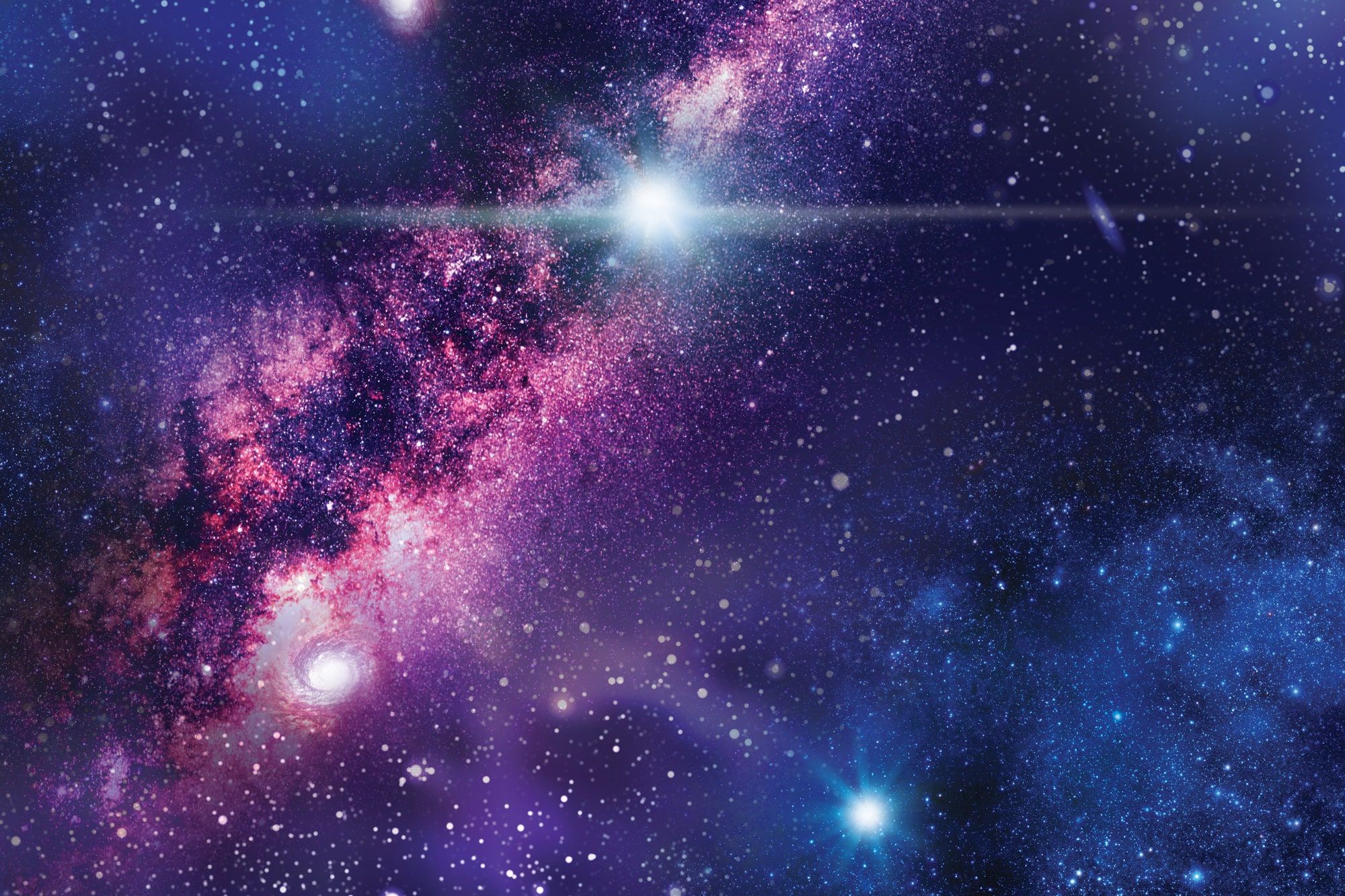 2000x1333 Deep Space Galaxy Wallpaper • Stardust Planets Design • Peel and Stick • Wall Mural