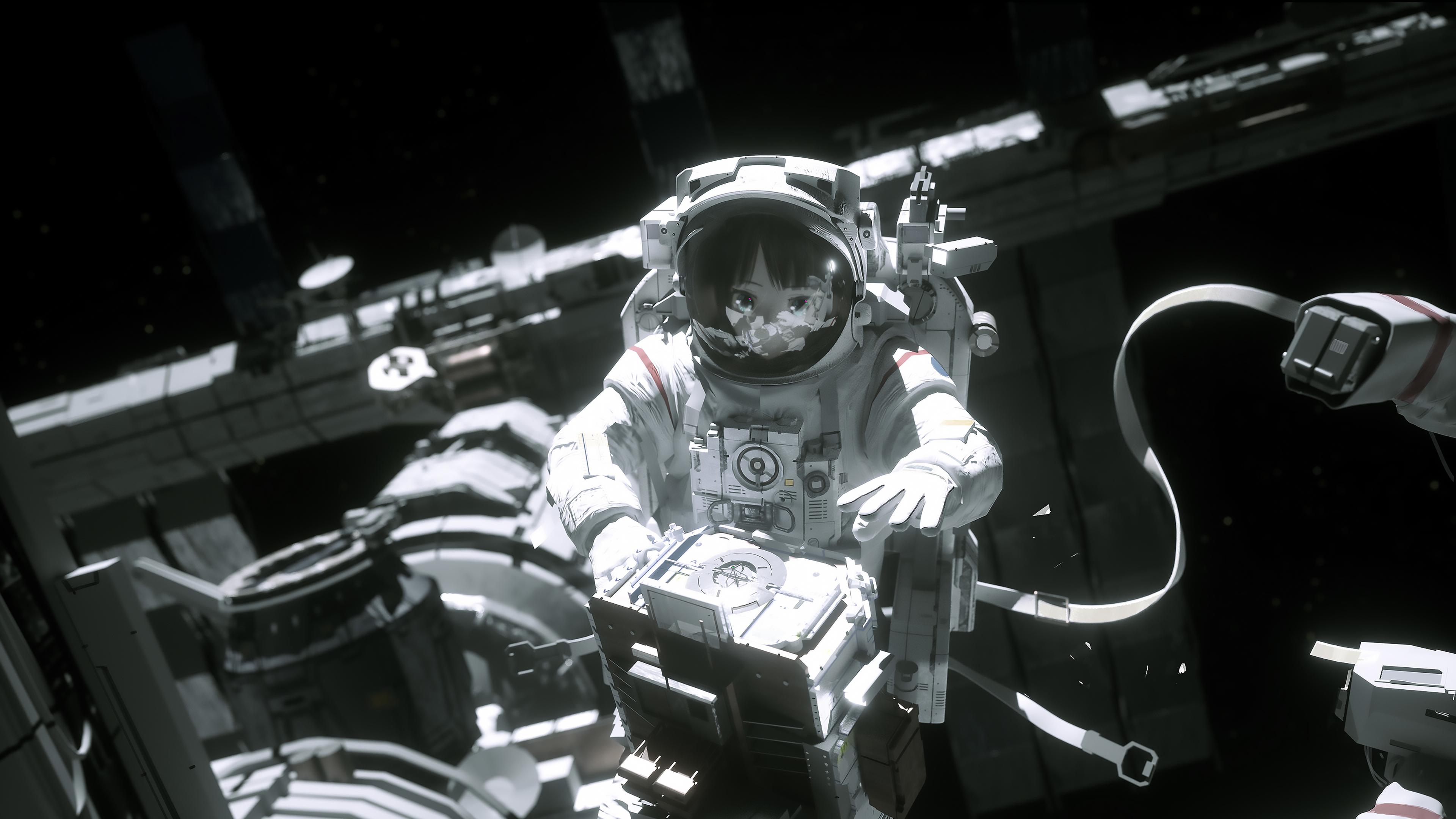3840x2160 Anime Astronaut [3840x2160]