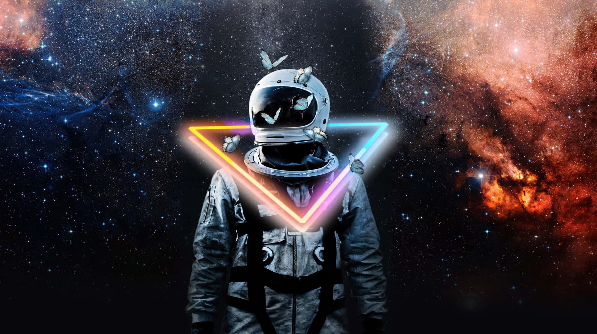 1920x1074 Neon Astronaut Wallpaper