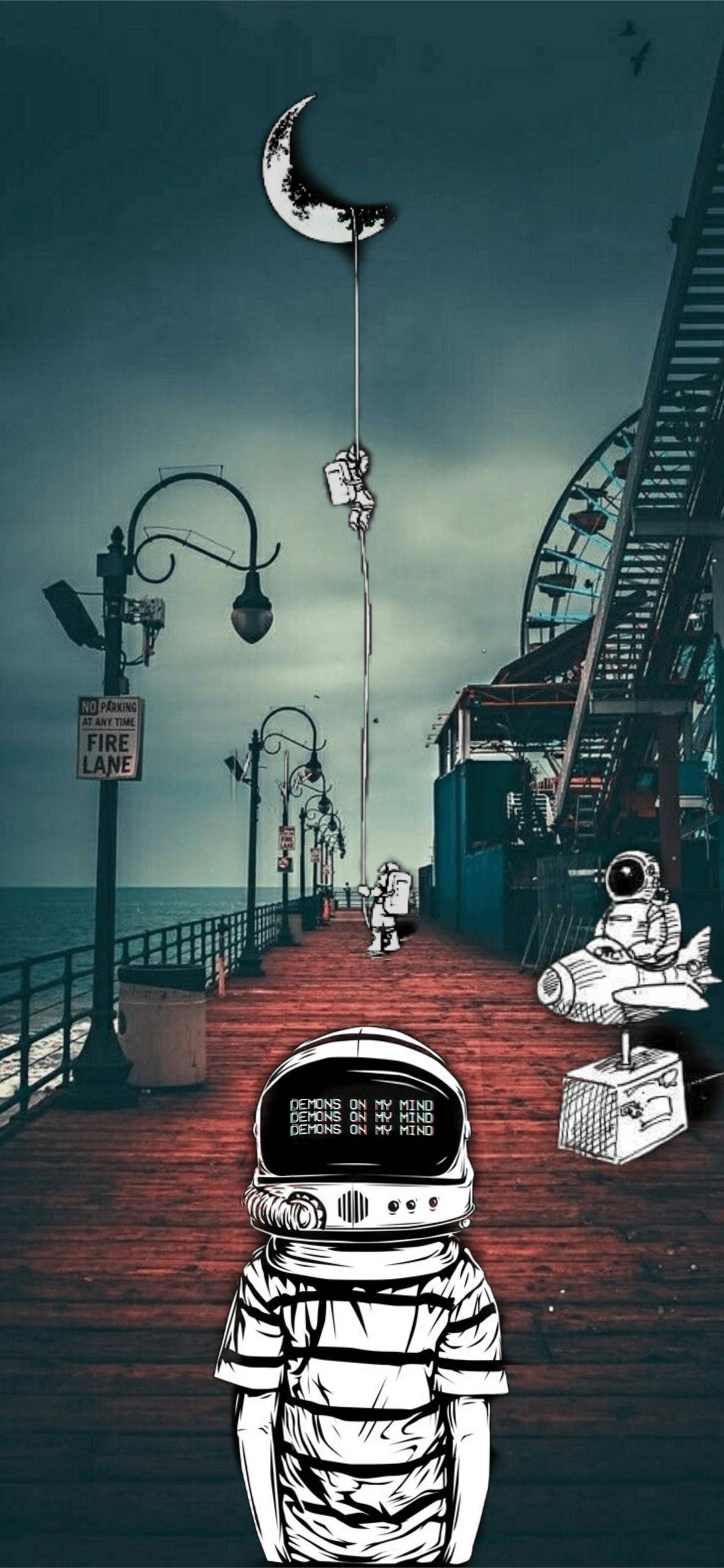 1284x2778 Astronaut Cave iPhone Wallpaper Free Download
