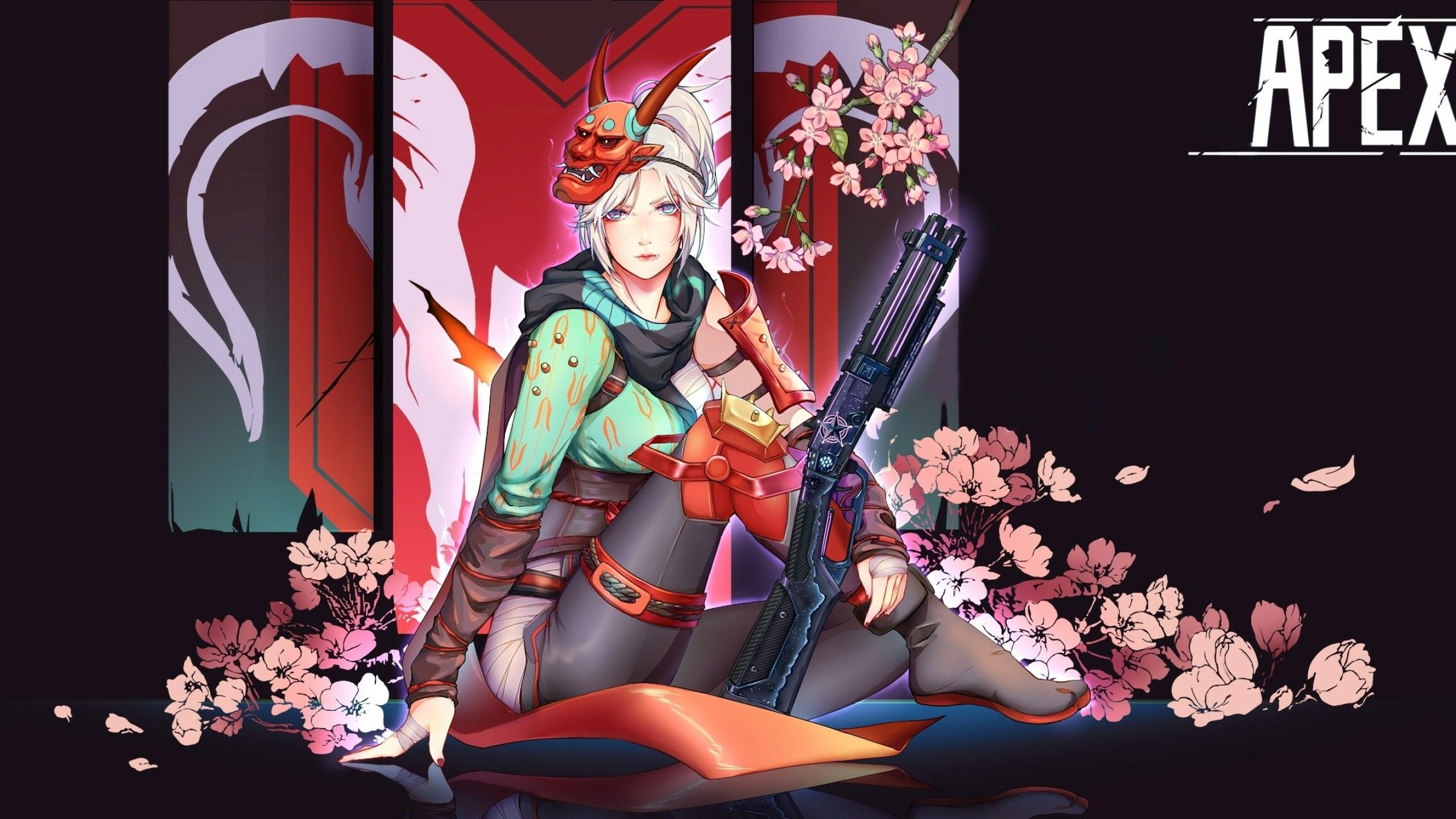 2560x1440 Wraith With Mask Black Background HD Apex Legends Wallpaper