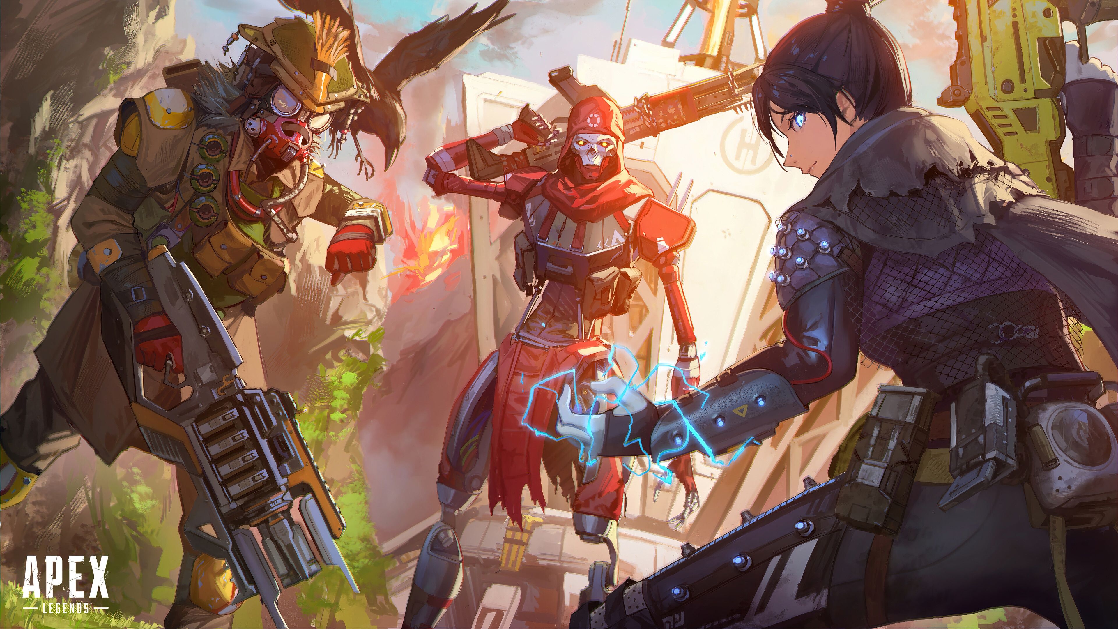 3840x2160 Wallpaper Wraith, Respawn Entertainment, Revenant, Bloodhound, Apex Legends, apex legends art for mobile and desktop, section игры, resolution 3840x2160