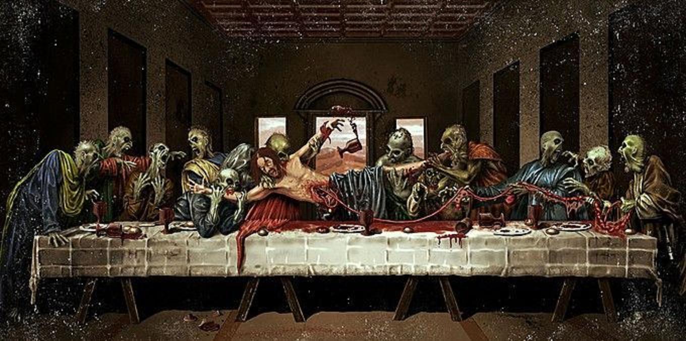 1360x676 Wallpaper a day: zombie apocalypse last supper end of the world