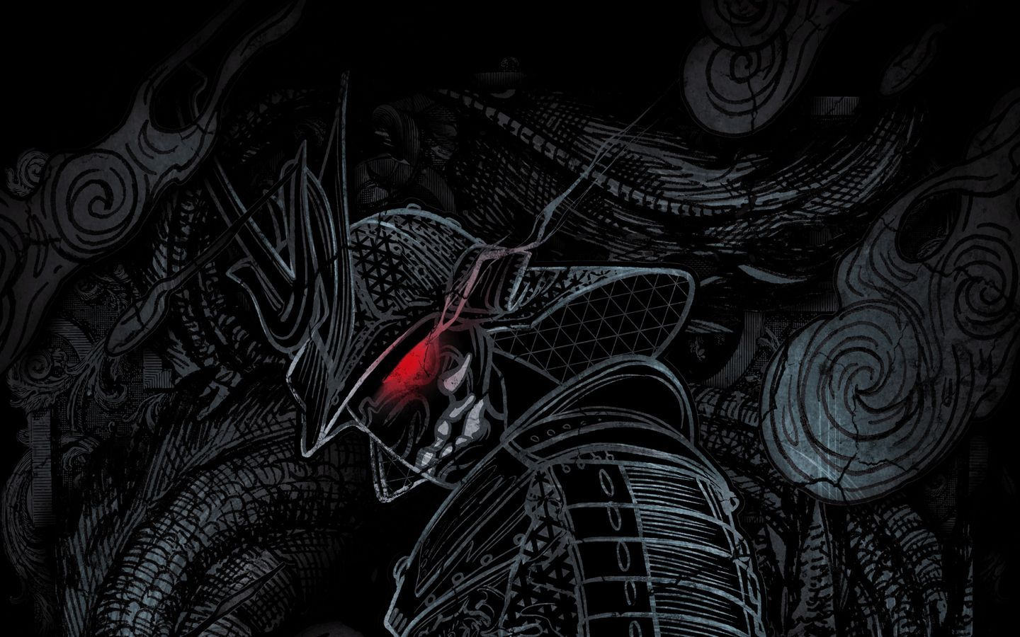 1440x900 Red and Black Samurai Wallpaper, HD Background
