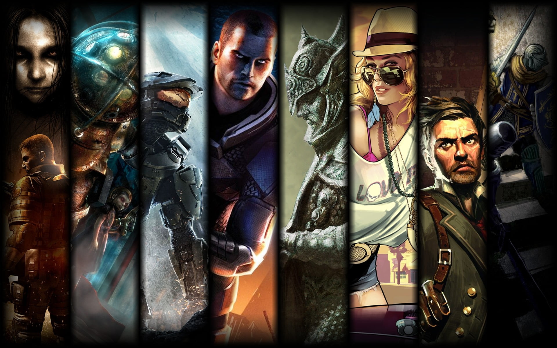 1920x1200 Game collage wallpaper HD wallpaper