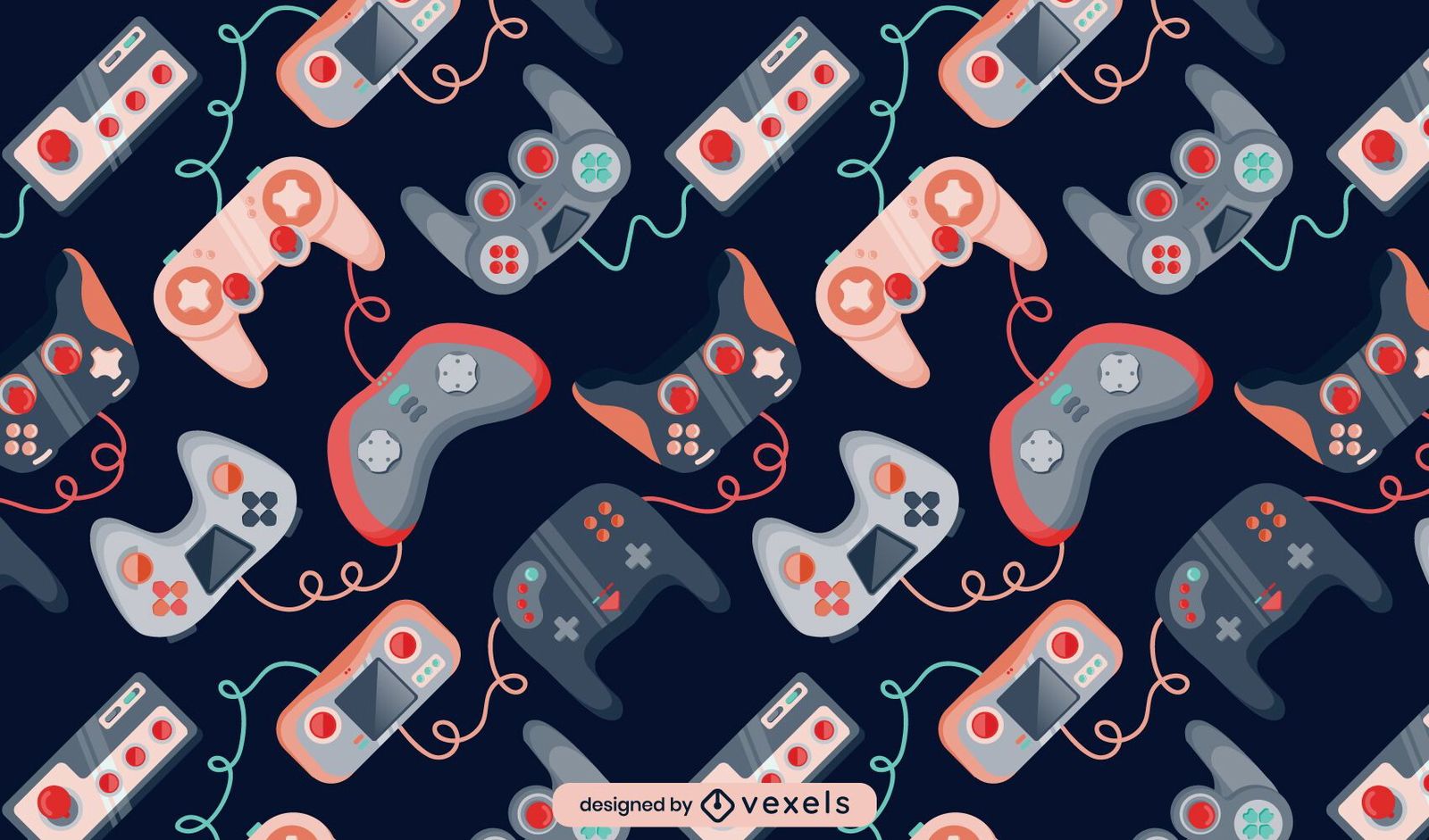 1600x941 Joystick Video Game Retro Pattern Design Vector Download
