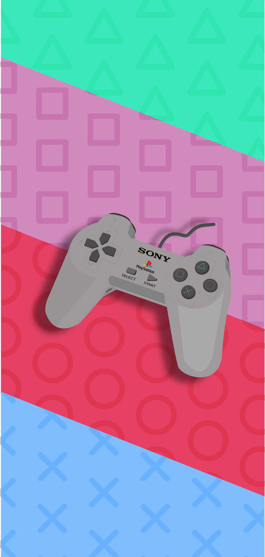 914x1920 Download Retro Game Playstation Controller Wallpaper