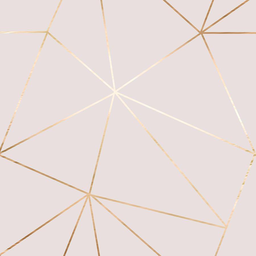 900x900 Girly Geometric Fractal Lines Elegant Chic Pattern Digital Art