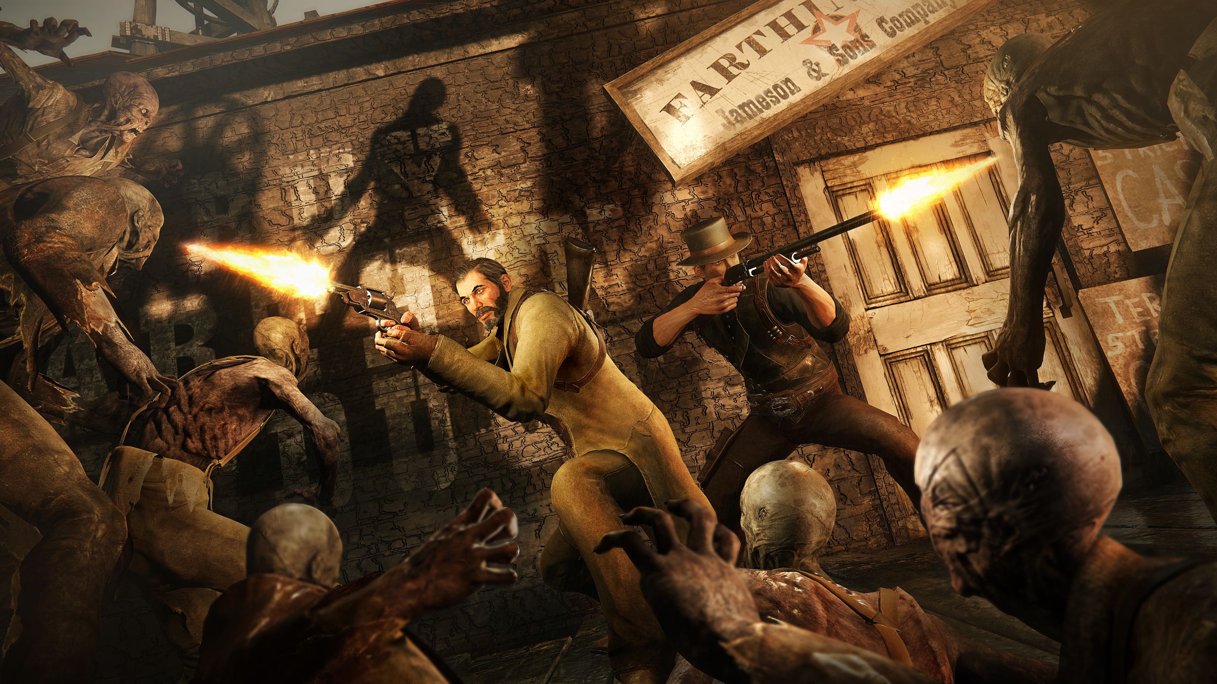 2466x1387 Desktop wallpaper: Video Game, Hunt: Horrors Of The Gilded Age 4K free download for PC. 655349