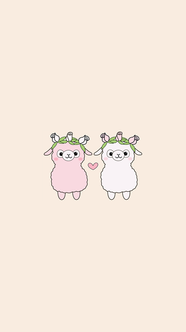 750x1334 Cute Llamas Wallpaper