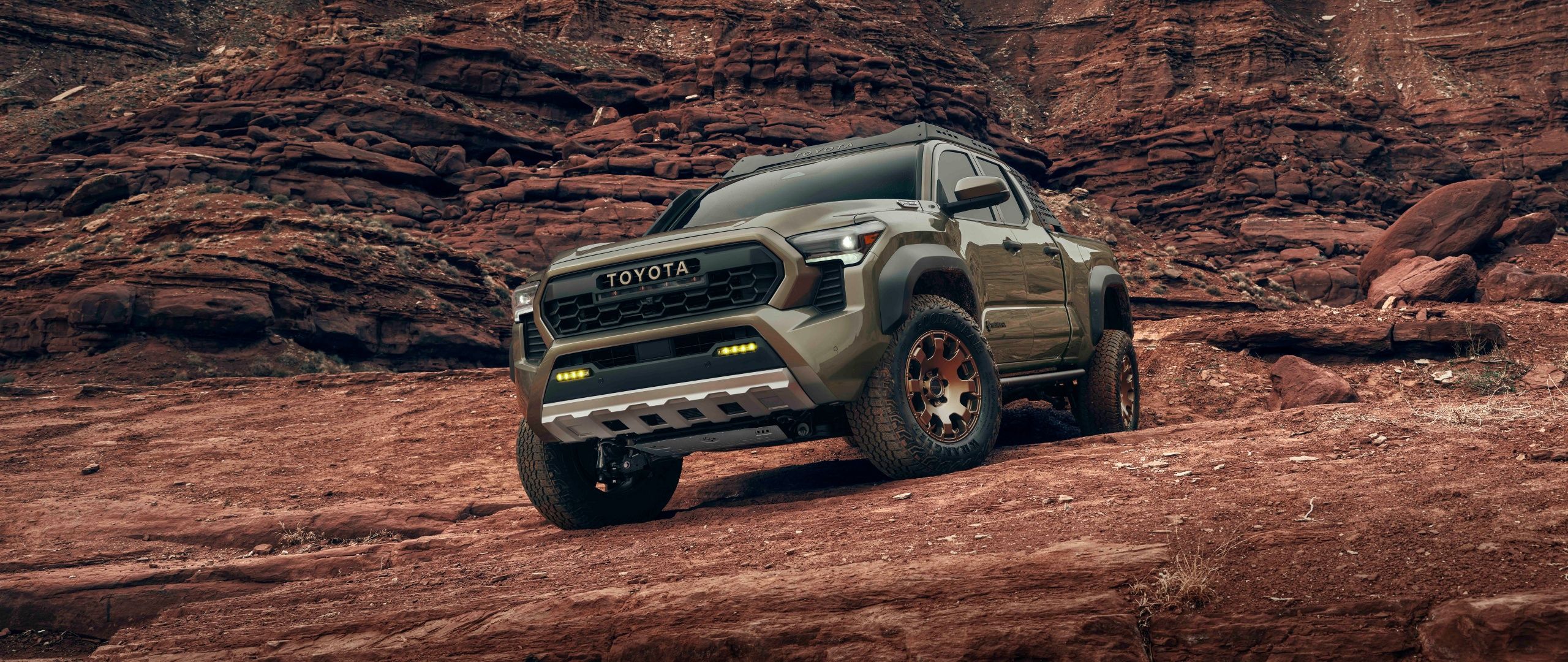 2560x1080 Toyota Tacoma Trailhunter Wallpaper 4K, Pickup truck, 2024
