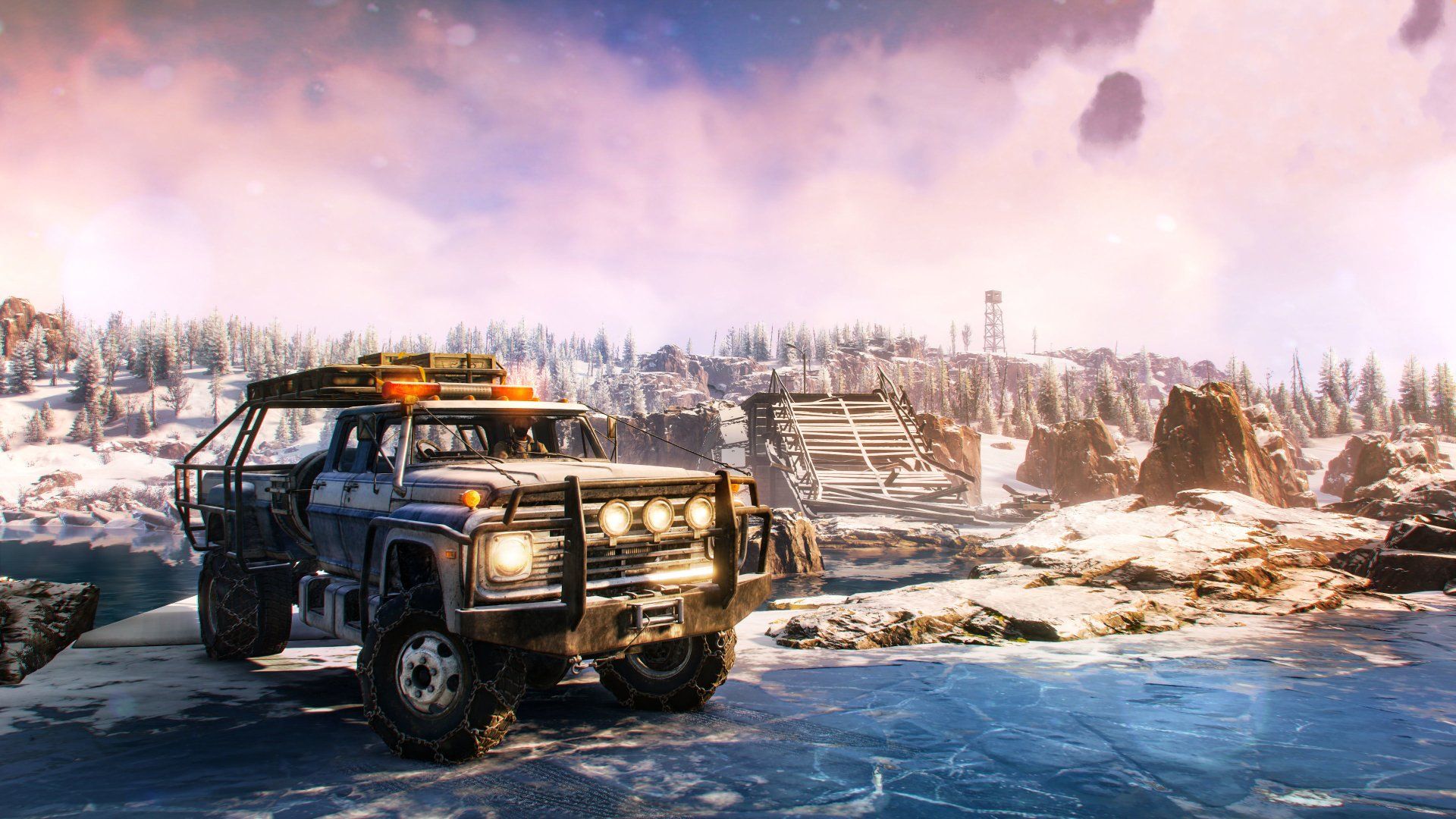 1920x1080 SnowRunner Adventure HD Wallpaper Road Truck On Icy Terrain