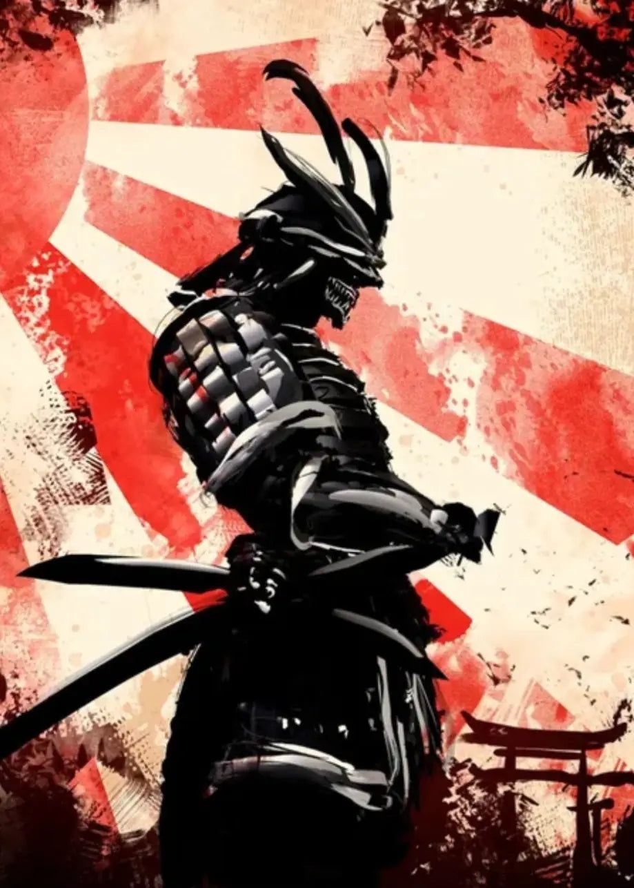 919x1286 Imperial Samurai Ink Wash Poster