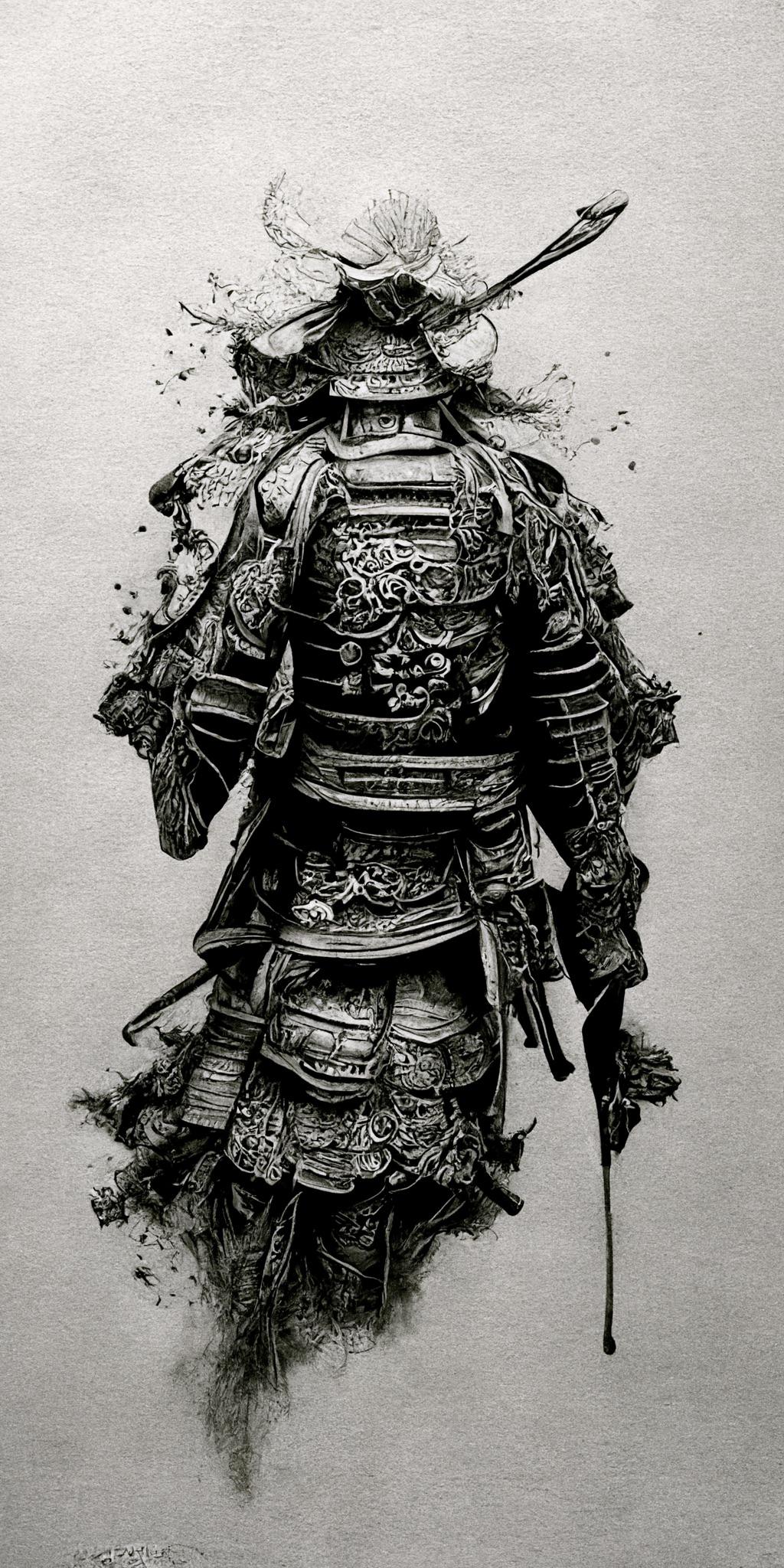 1024x2048 Ink Samurai Wallpaper