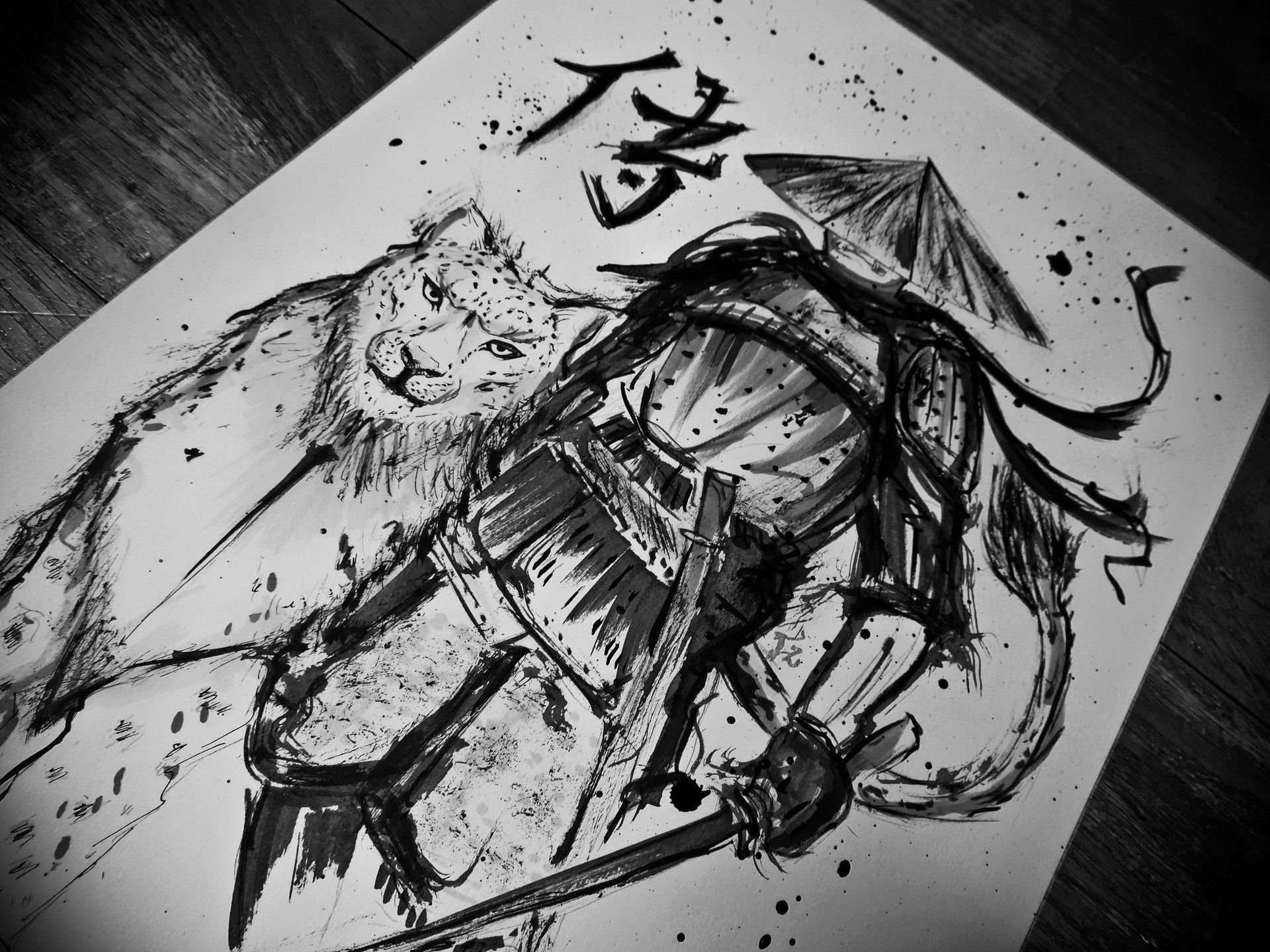 1920x1440 Gabe Zelaya Leopard Samurai Ink