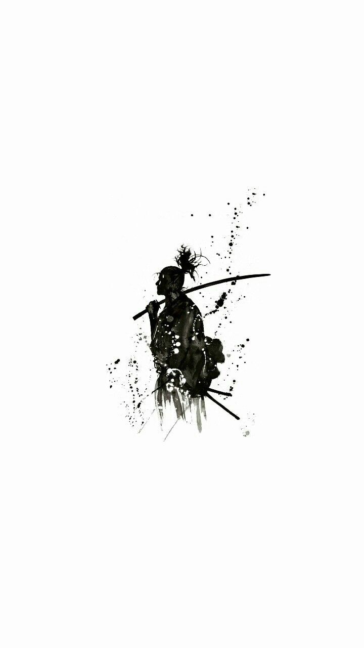 720x1280 Black And White Samurai Wallpaper