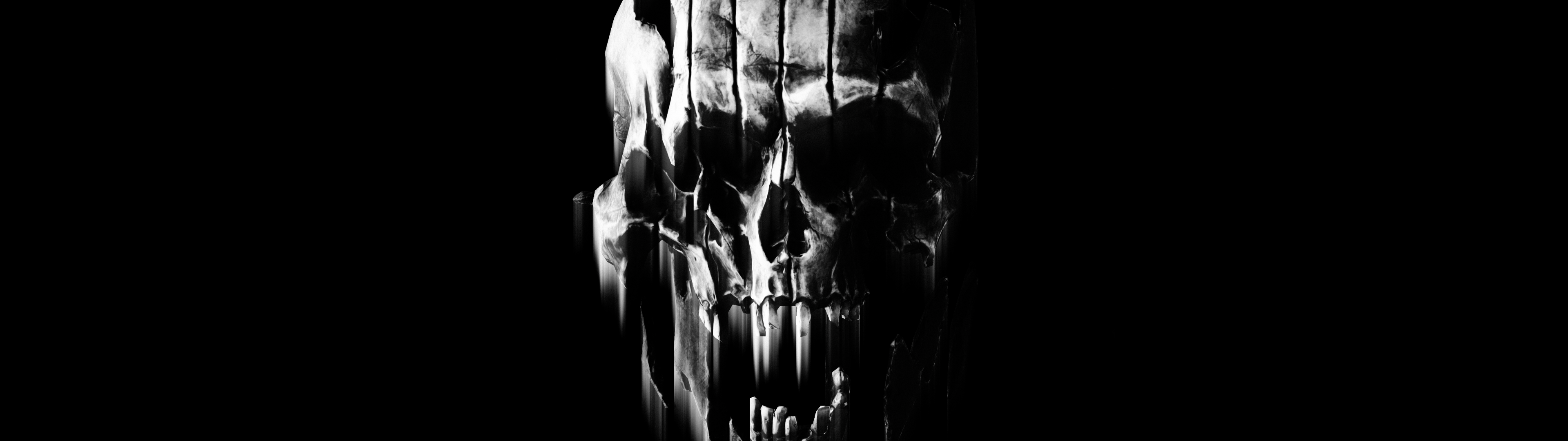3840x1080 Skull Wallpaper 4K, AMOLED, Black background