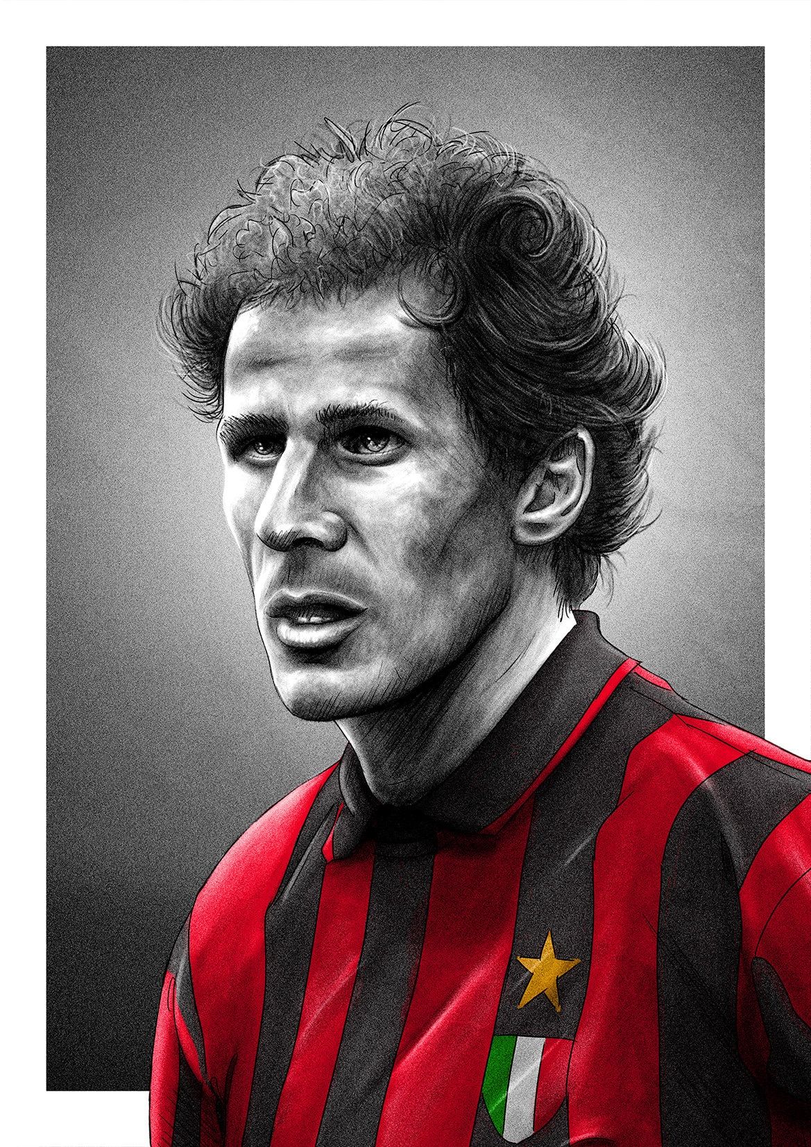 1169x1654 Franco Baresi AC Milan Serie A Football Print