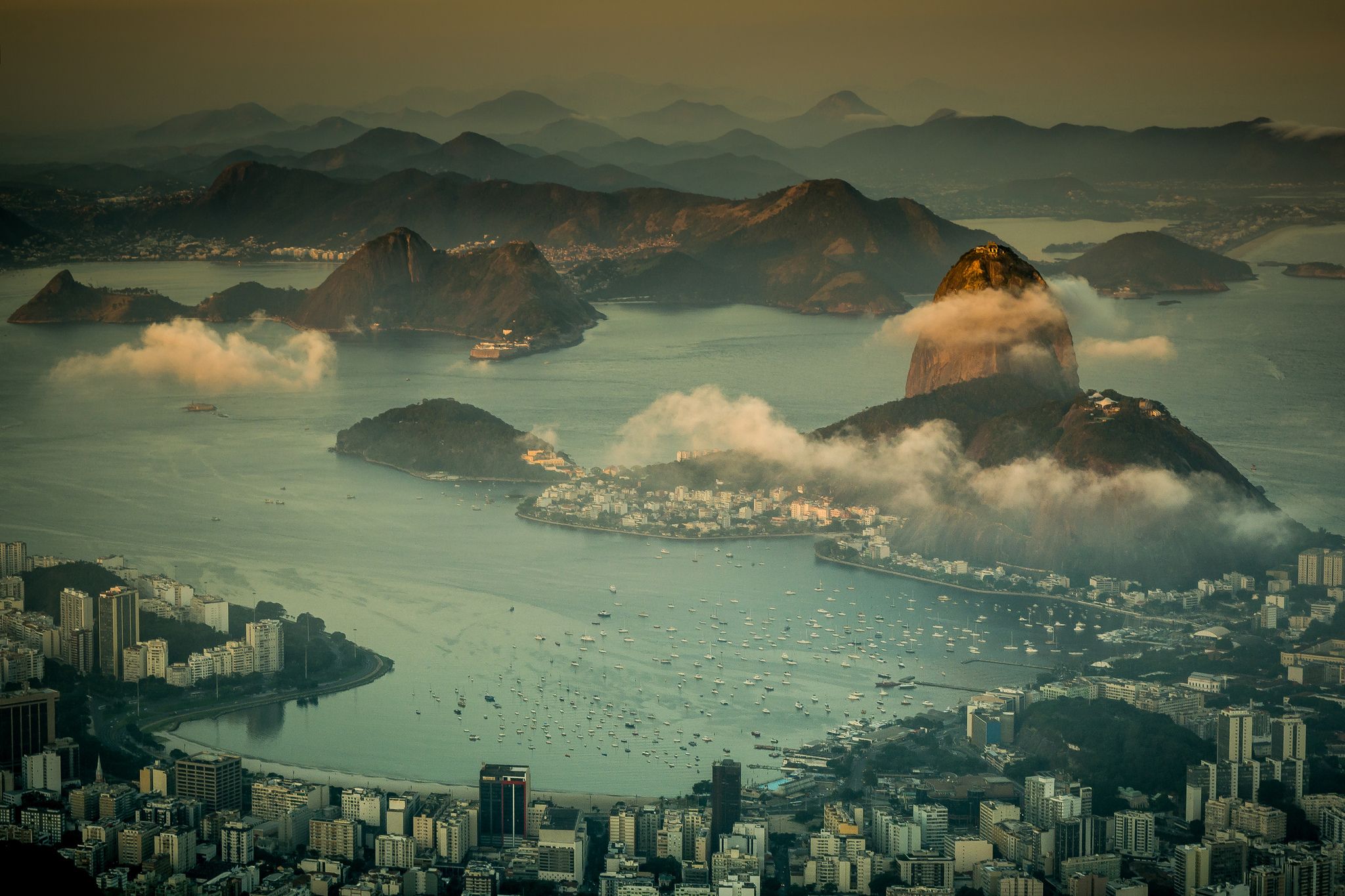 2048x1365 Wallpaper sea, mountains, coast, panorama, Brazil, megapolis, Rio de Janeiro for mobile and desktop, section пейзажи, resolution 2048x1365