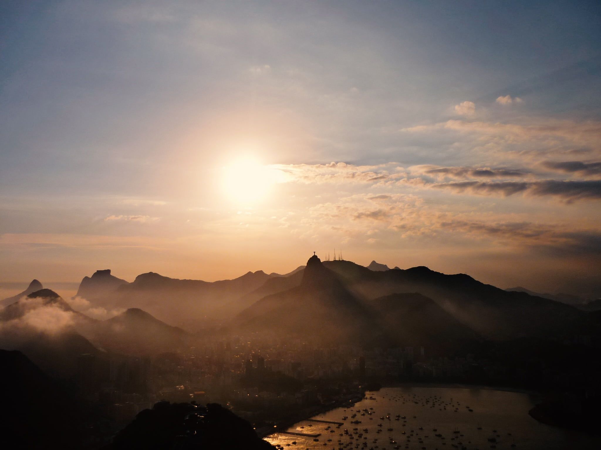 2048x1536 Royalty Free Photo: Mountain Peak Under Golden Hour