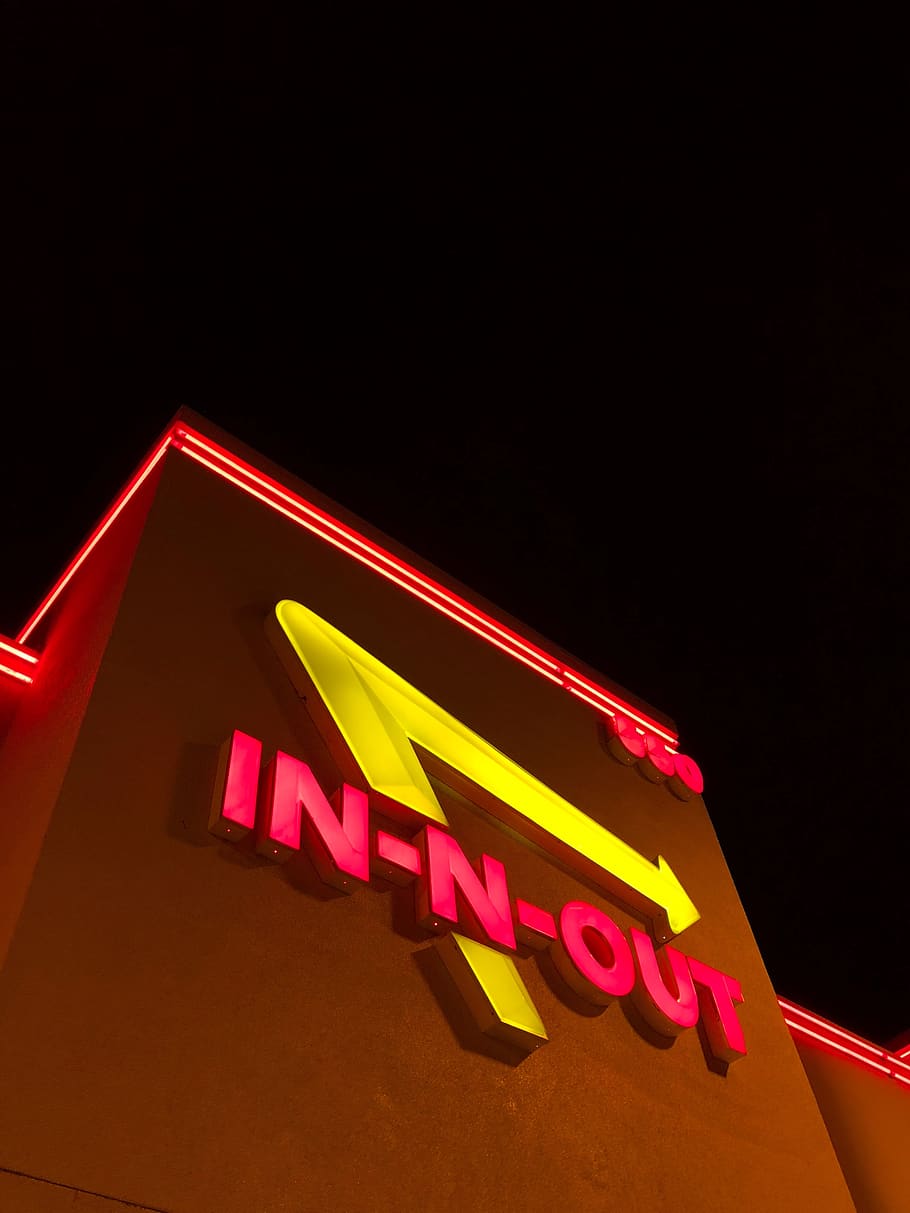 910x1213 HD Wallpaper: United States, San Jose, In N Out Burger, Logo, Fast Food, Illuminated