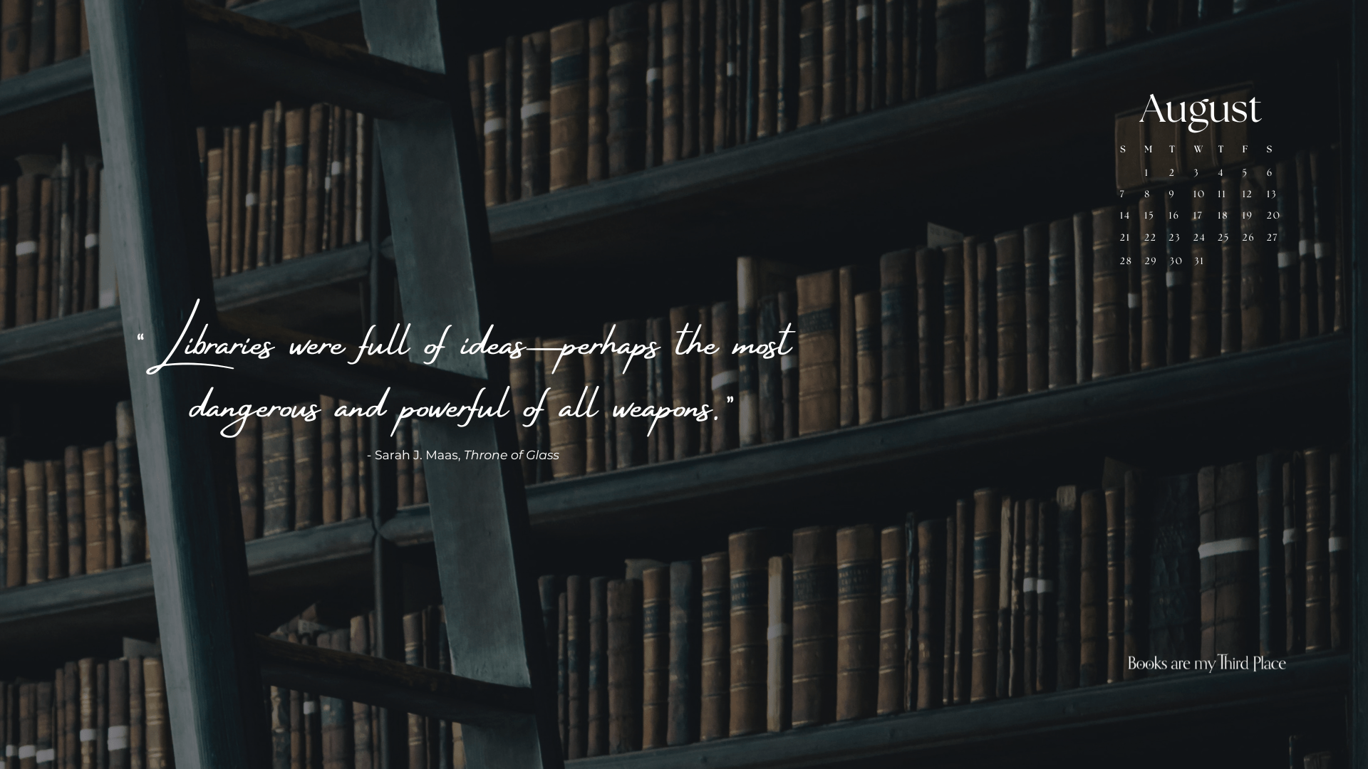1920x1080 Complimentary Bookish Tech Background for August 2022