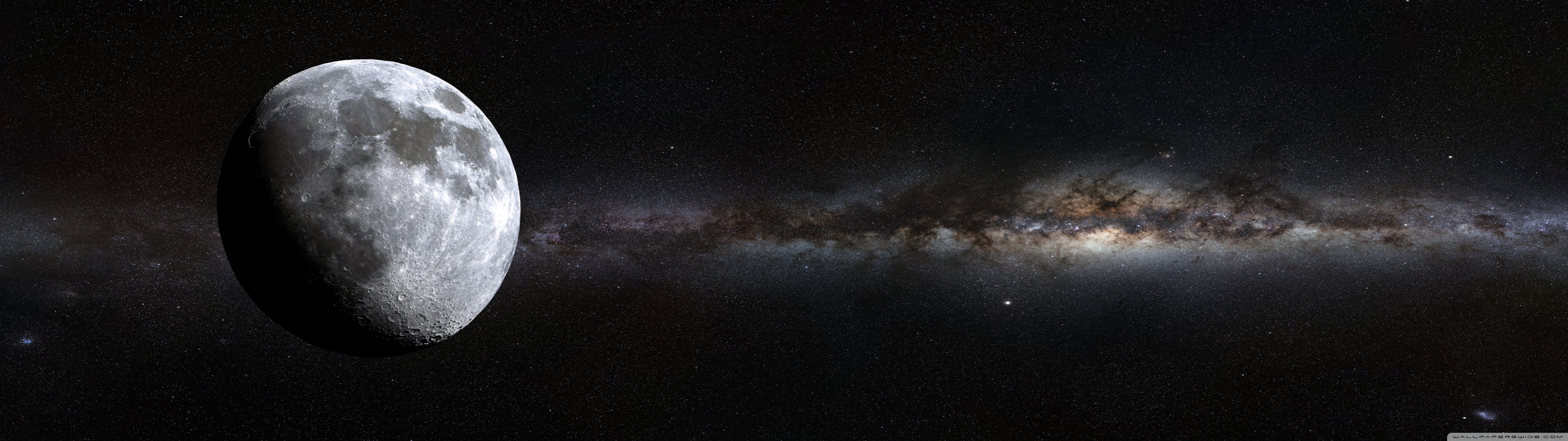 5120x1440 Deep Space Moon 4K UHD Wallpaper for UltraHD Desktop and TV : Widescreen and UltraWide Display : Dual Monitor : Smartphone and Tablet Devices