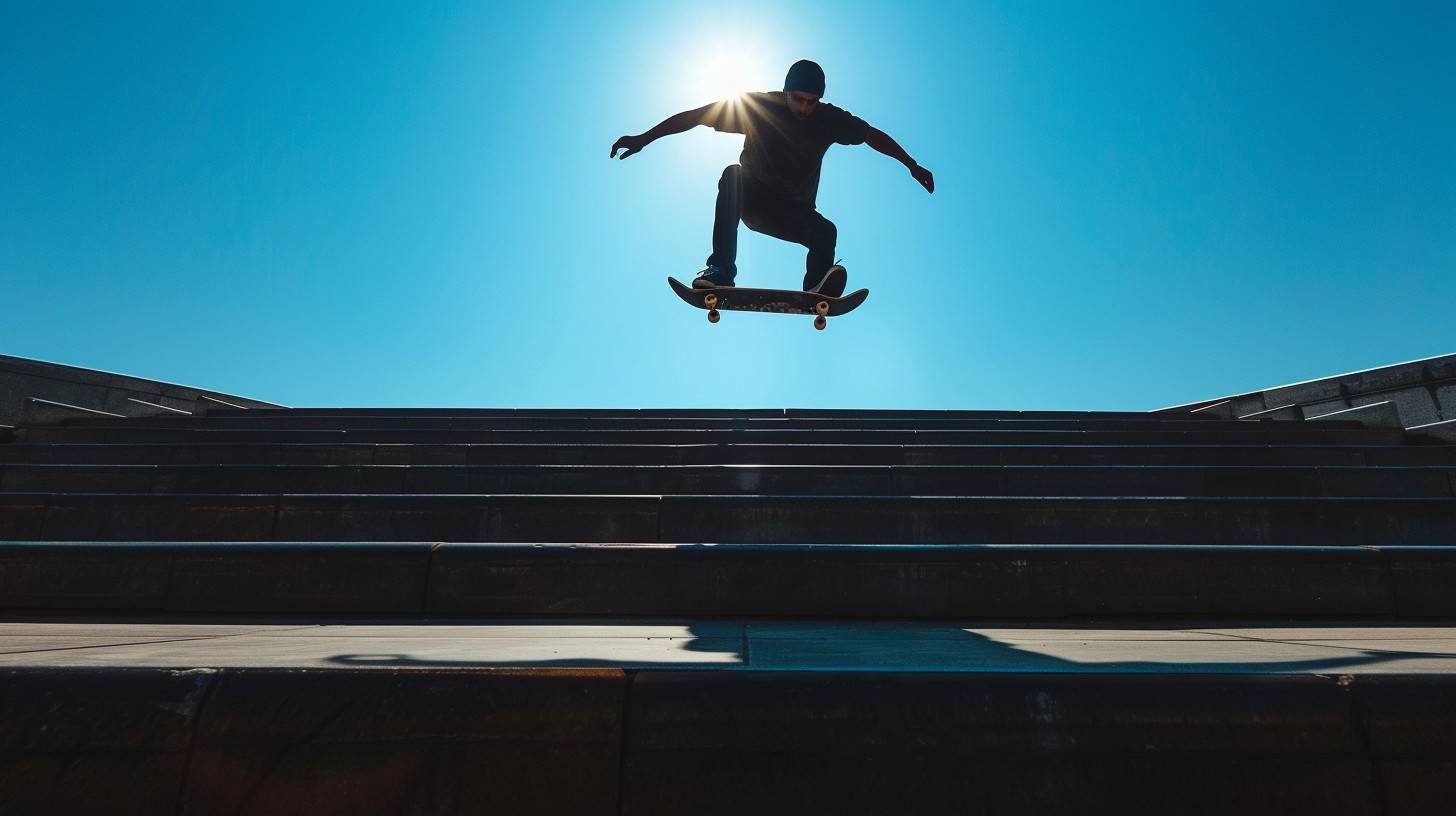1456x816 Free Skateboard Mid Air Jump Image, Silhouette, Jump