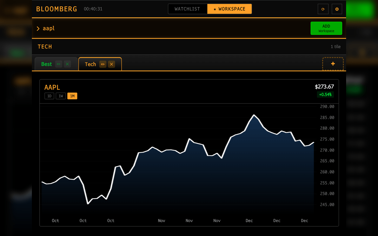 1280x800 Bloomberg Terminal Lite Web Store