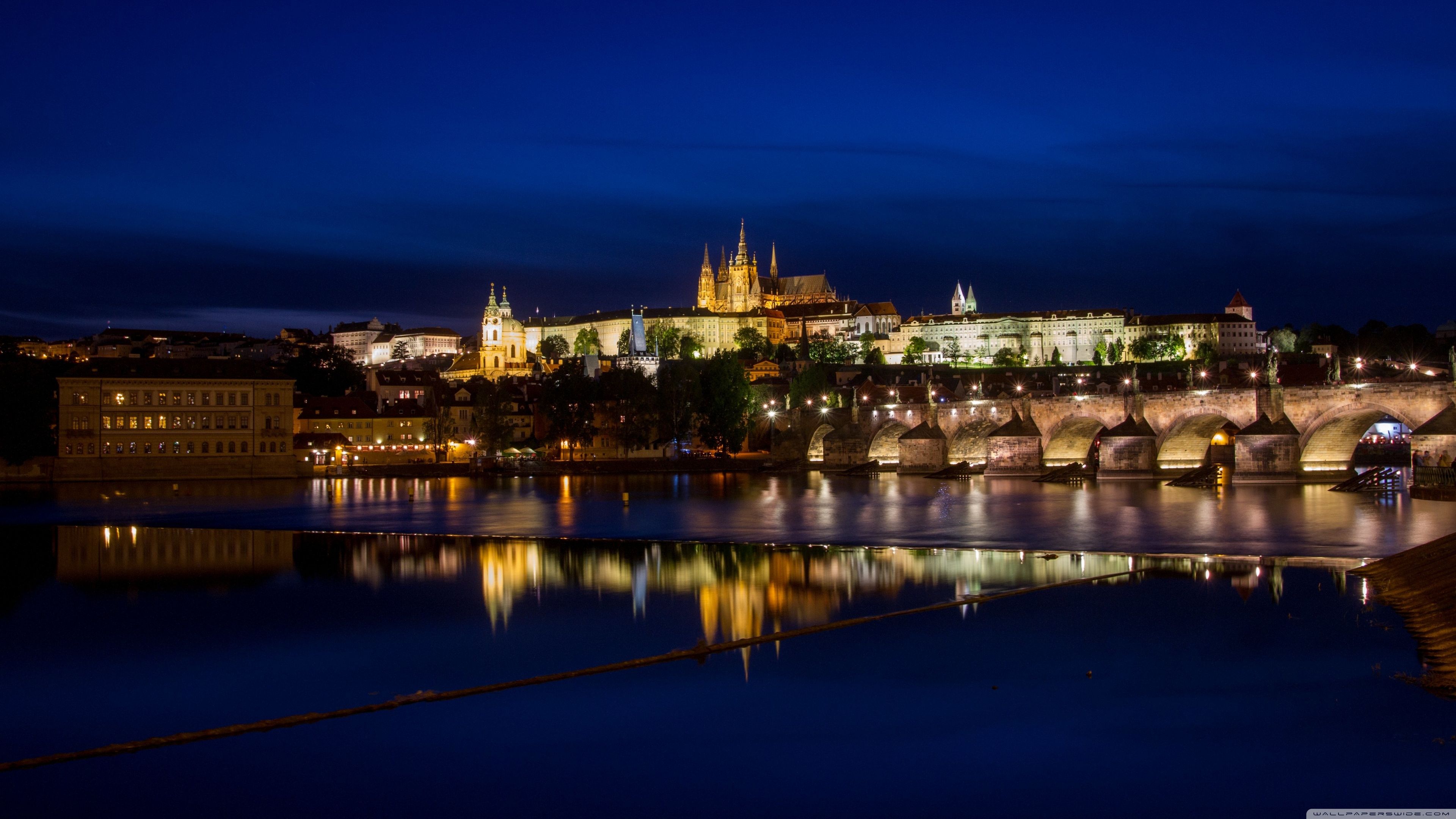 3840x2160 Prague by night, Czech Republic 4K UHD Wallpaper for UltraHD Desktop and TV : Widescreen and UltraWide Display : Dual and Triple Monitor : Smartphone and Tablet Devices